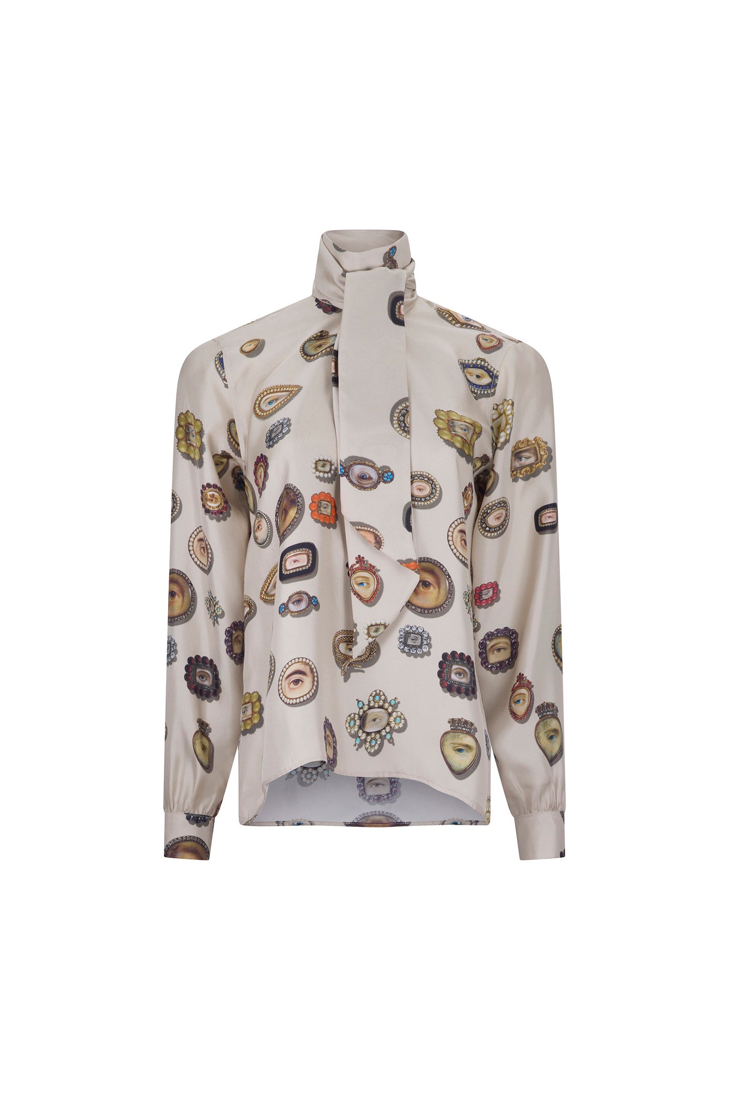 'IVORY LOVERS EYES' SLIM KEITH TIE BLOUSE - - Libertine