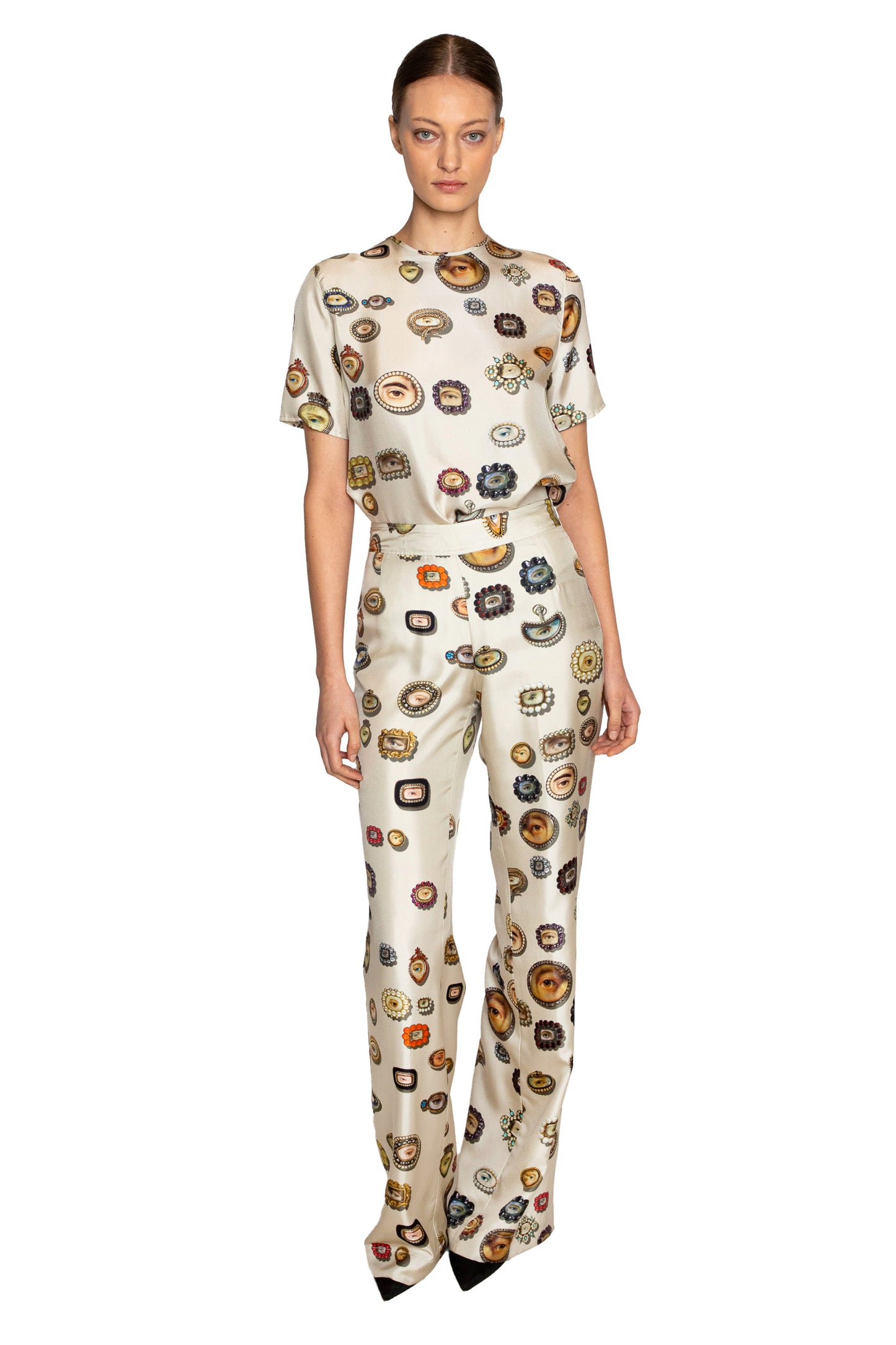 'IVORY LOVERS EYES' SLIM AARONS PANT - - Libertine