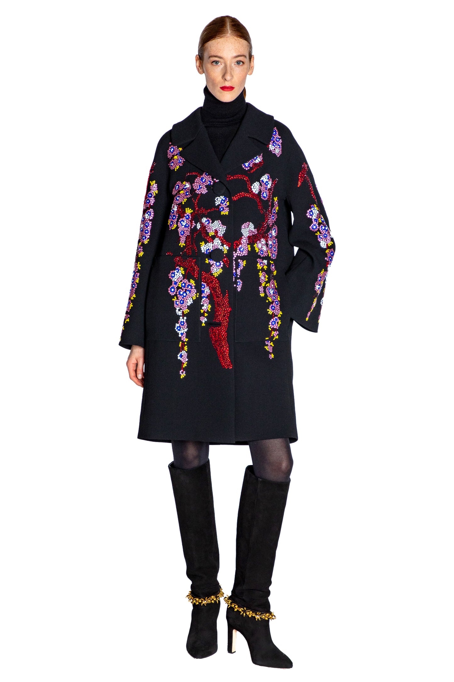 'DECO BLOSSOMS' L/S PATCH POCKET COAT - - Libertine