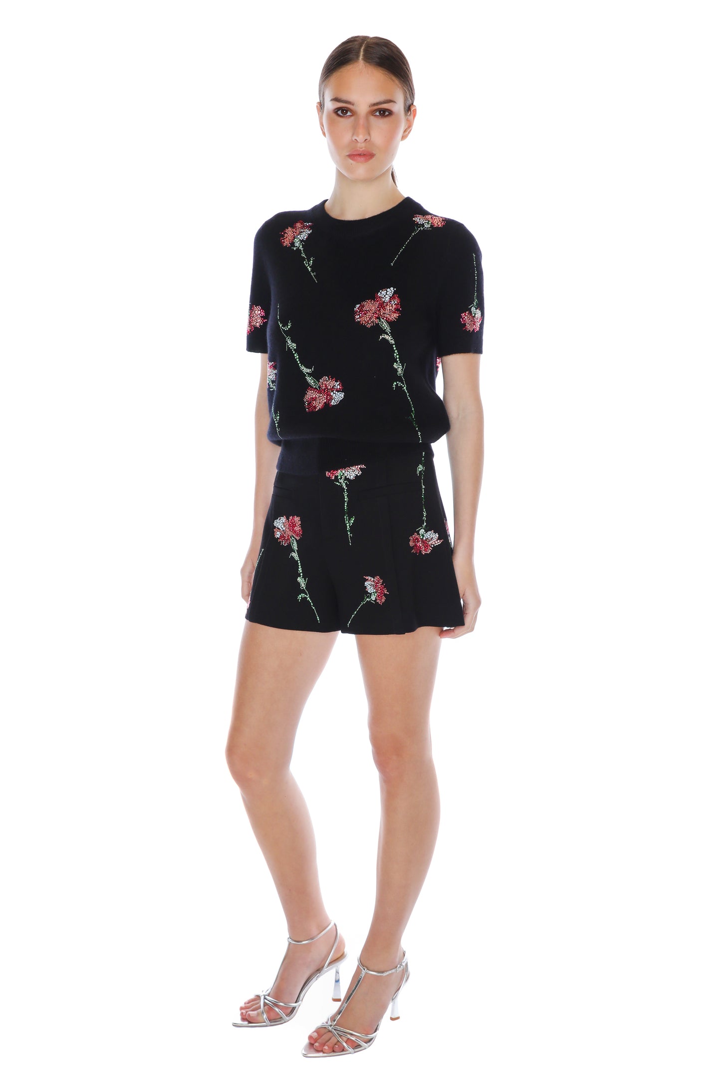 'CECIL BEATON PINK CARNATION' SHORT SLEEVE PULLOVER - - Libertine