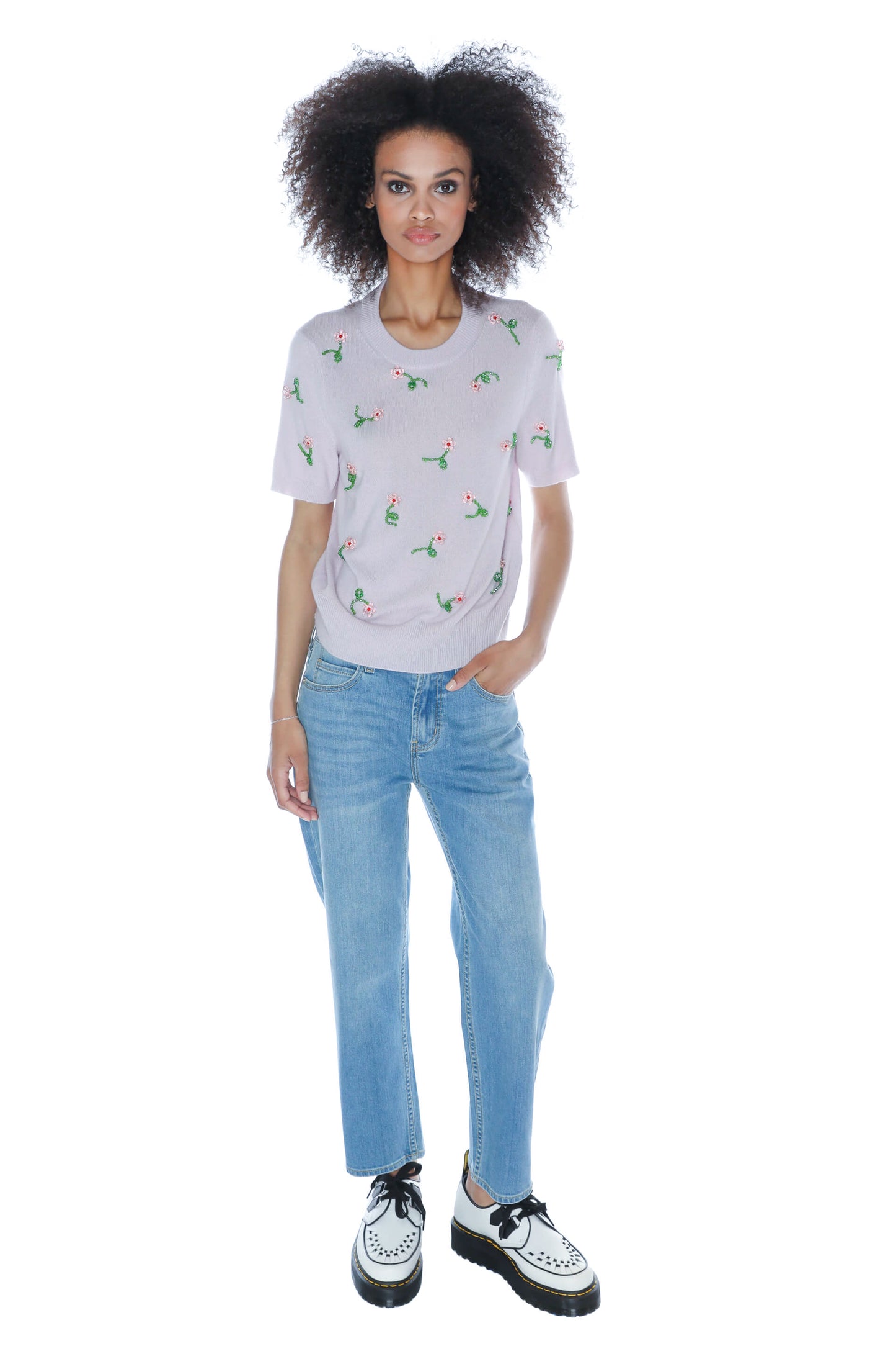 'GLASS FLOWERS' SHORT SLEEVE PULLOVER - - Libertine