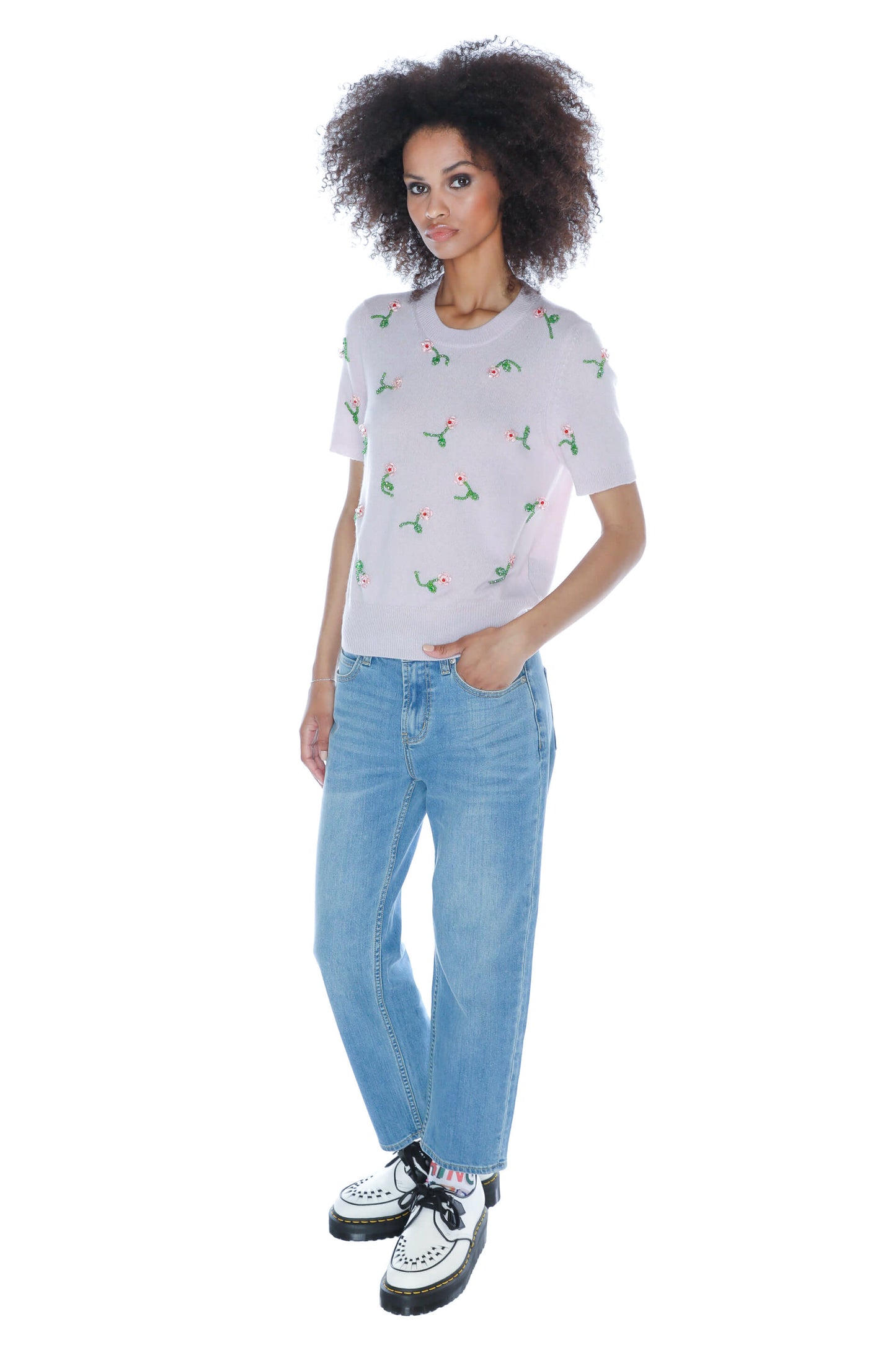 'GLASS FLOWERS' SHORT SLEEVE PULLOVER - - Libertine