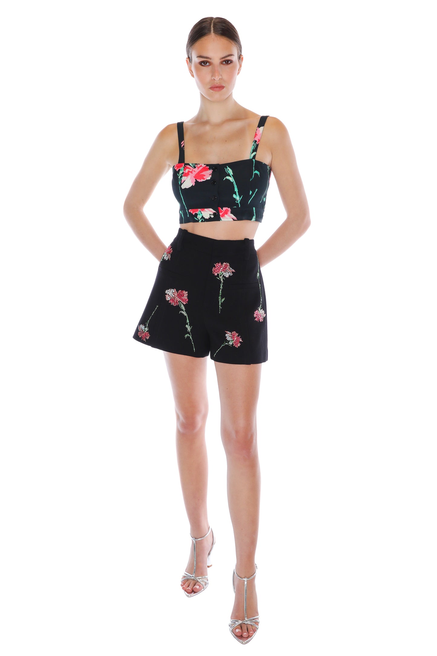 'CECIL BEATON PINK CARNATION' SAINT TROPEZ TOP - - Libertine