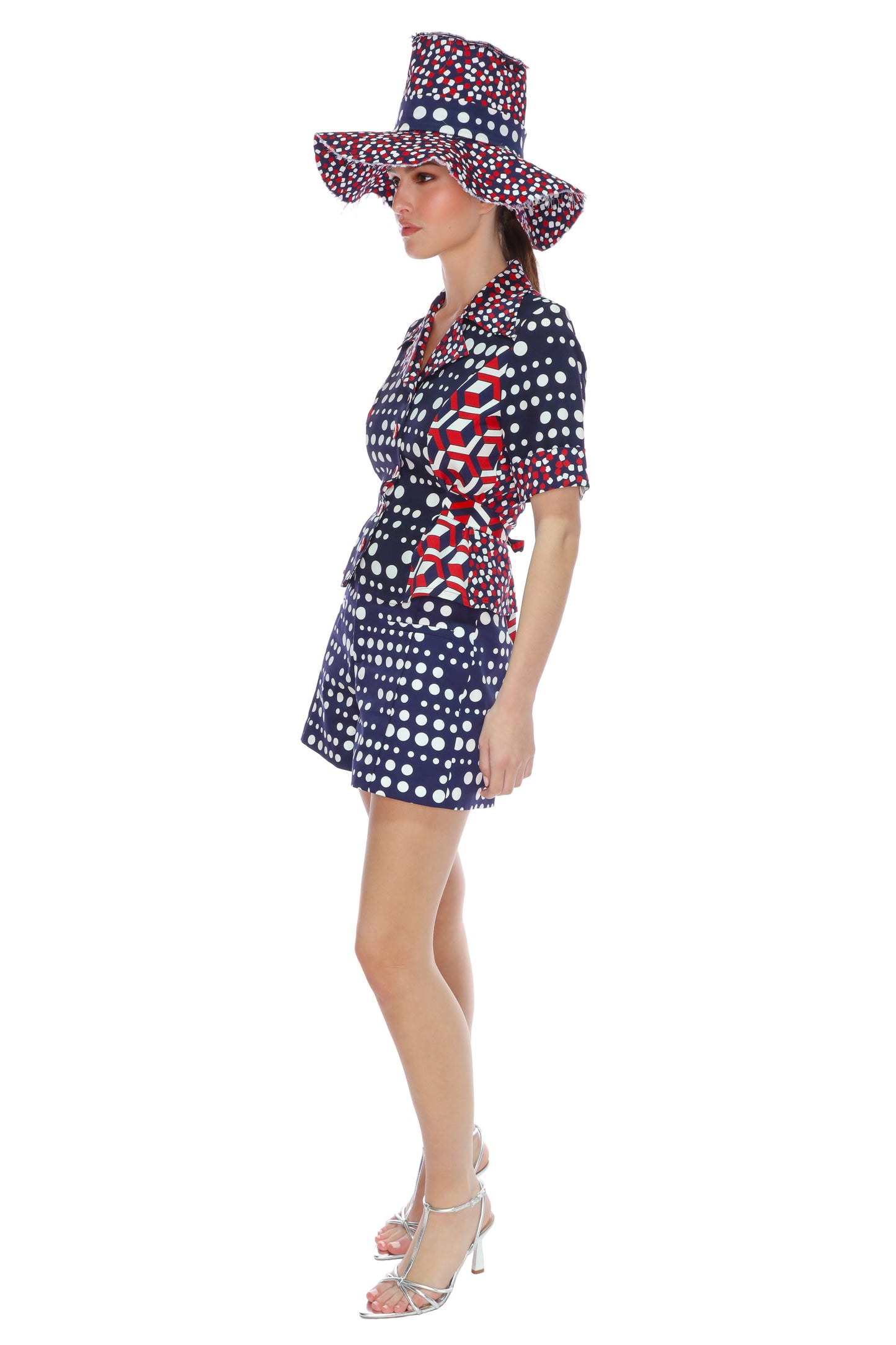 'RED WHITE AND BLUE MASH UP' JAZZY BLOUSE - - Libertine