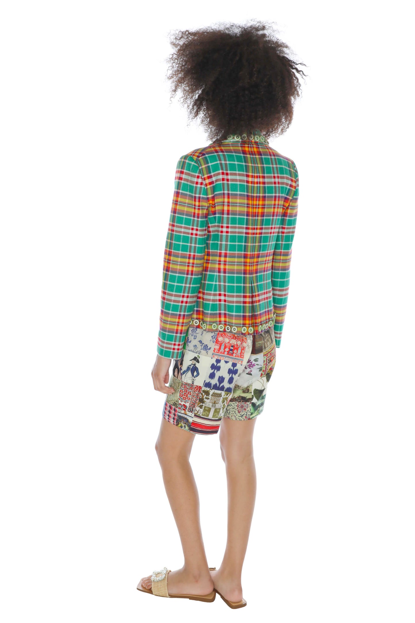 'PLAID BUTTONS' L/S SHORT JACKET - - Libertine