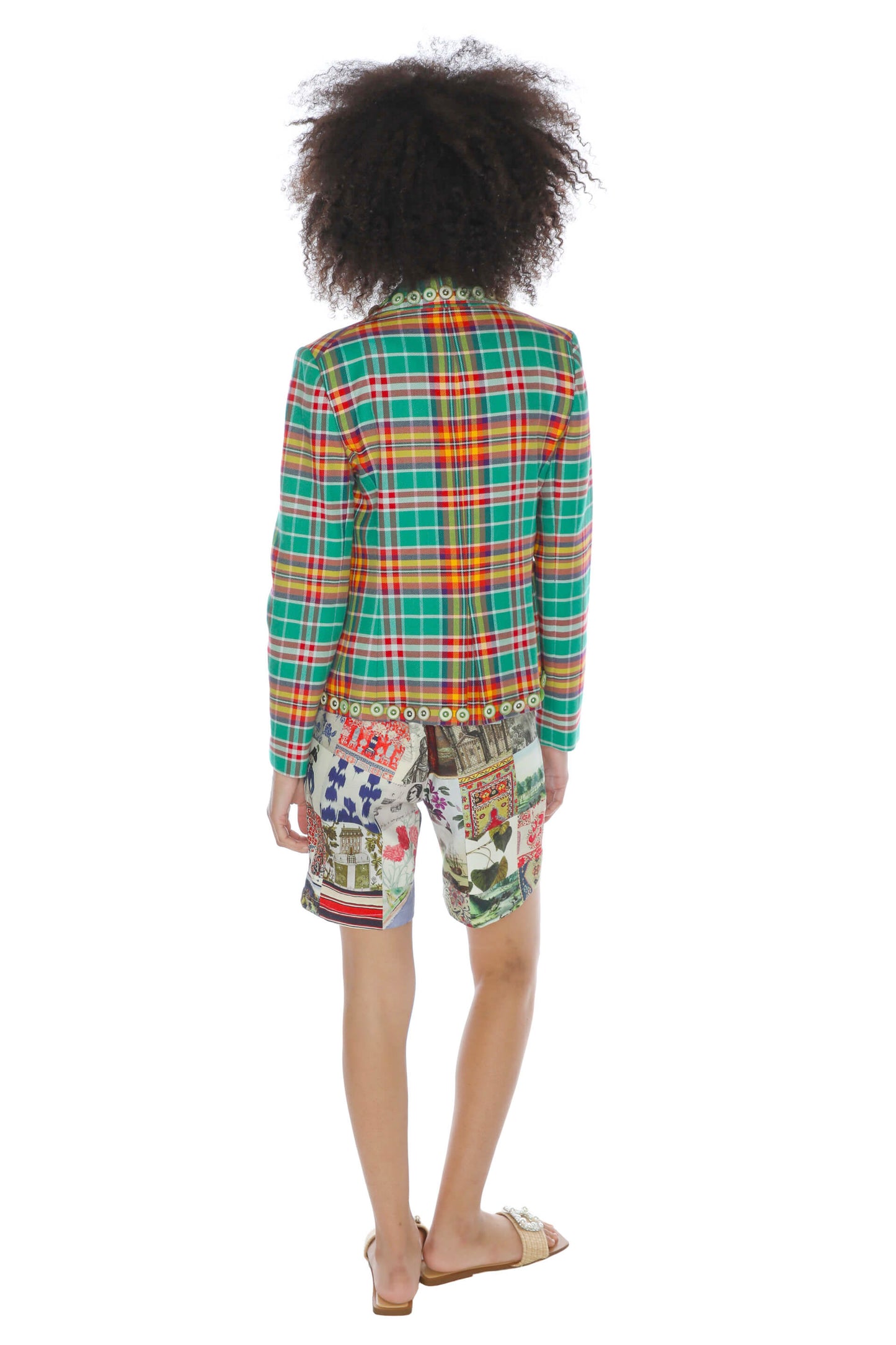 'PLAID BUTTONS' L/S SHORT JACKET - - Libertine