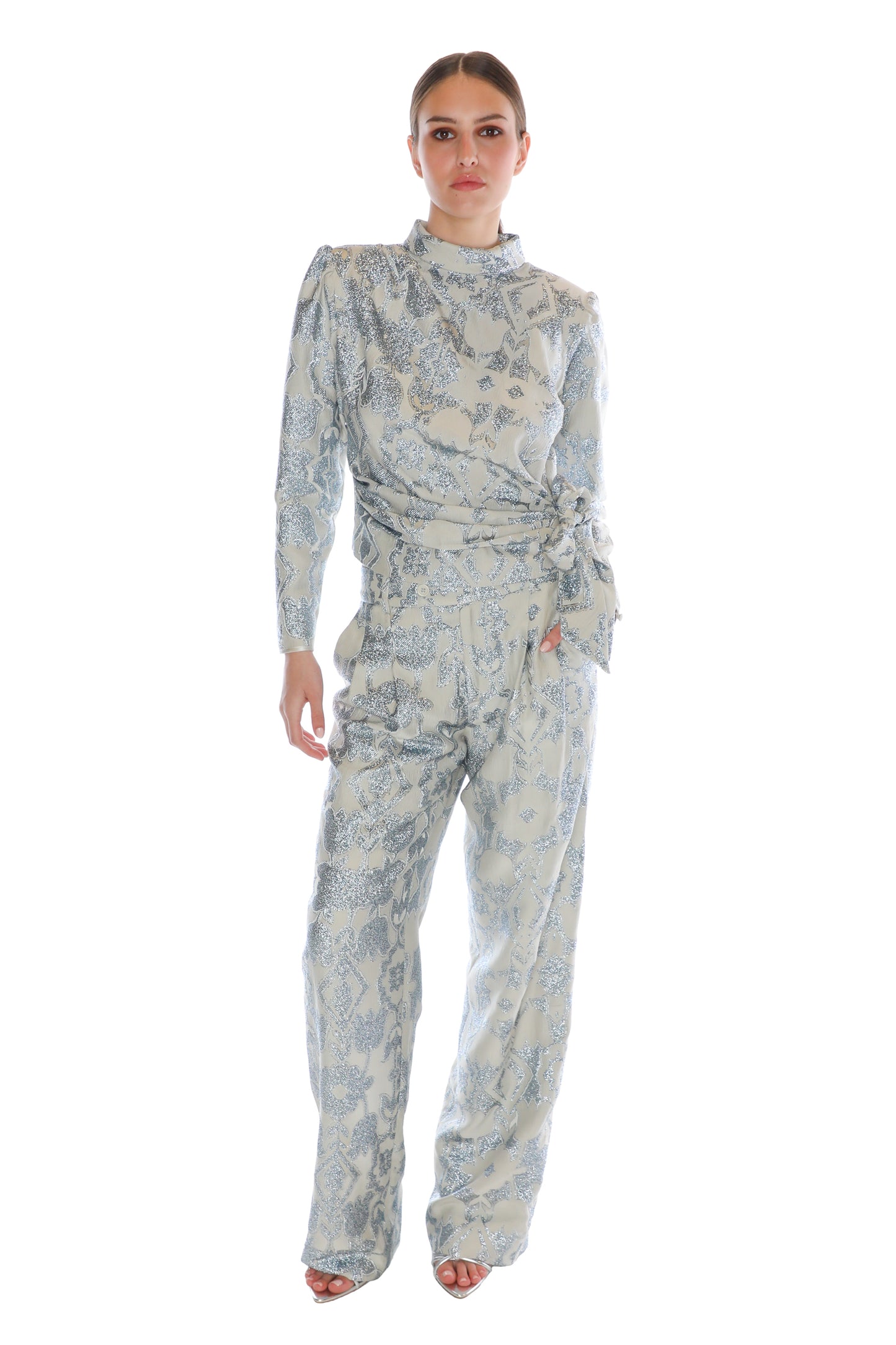 'VENETIAN SHADOWS' SIDE TIE BLOUSE - - Libertine