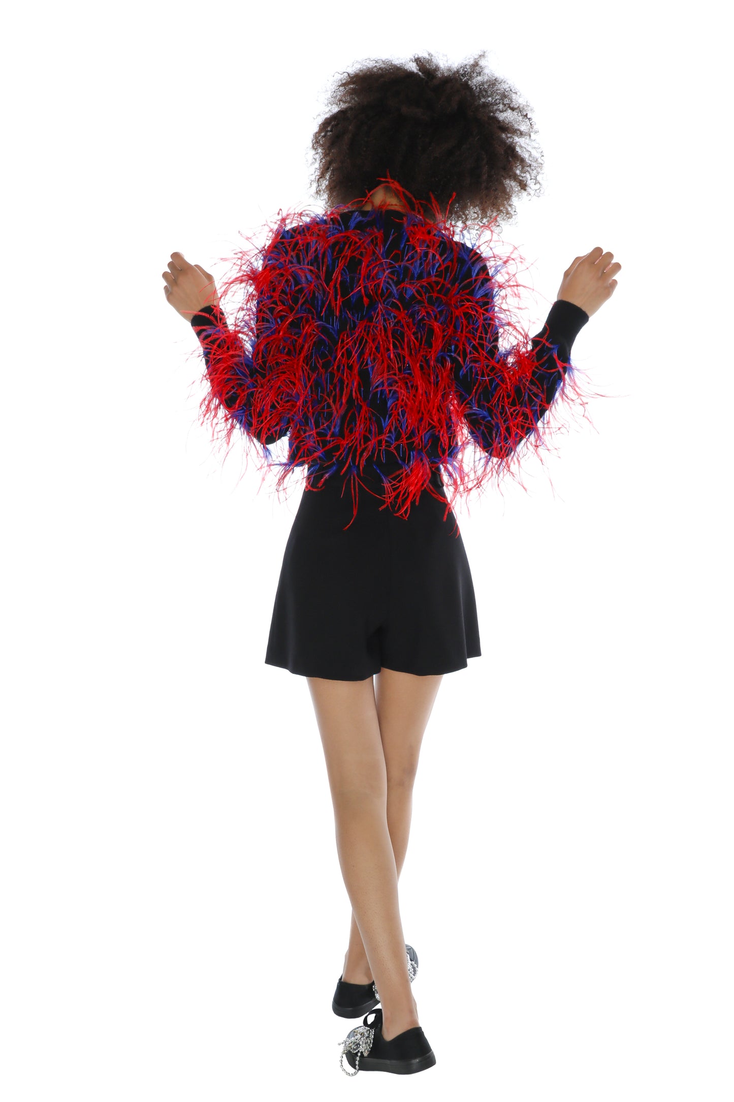 'WHAM BAM' FEATHERY SHRUNKEN PULLOVER SWEATER - - Libertine