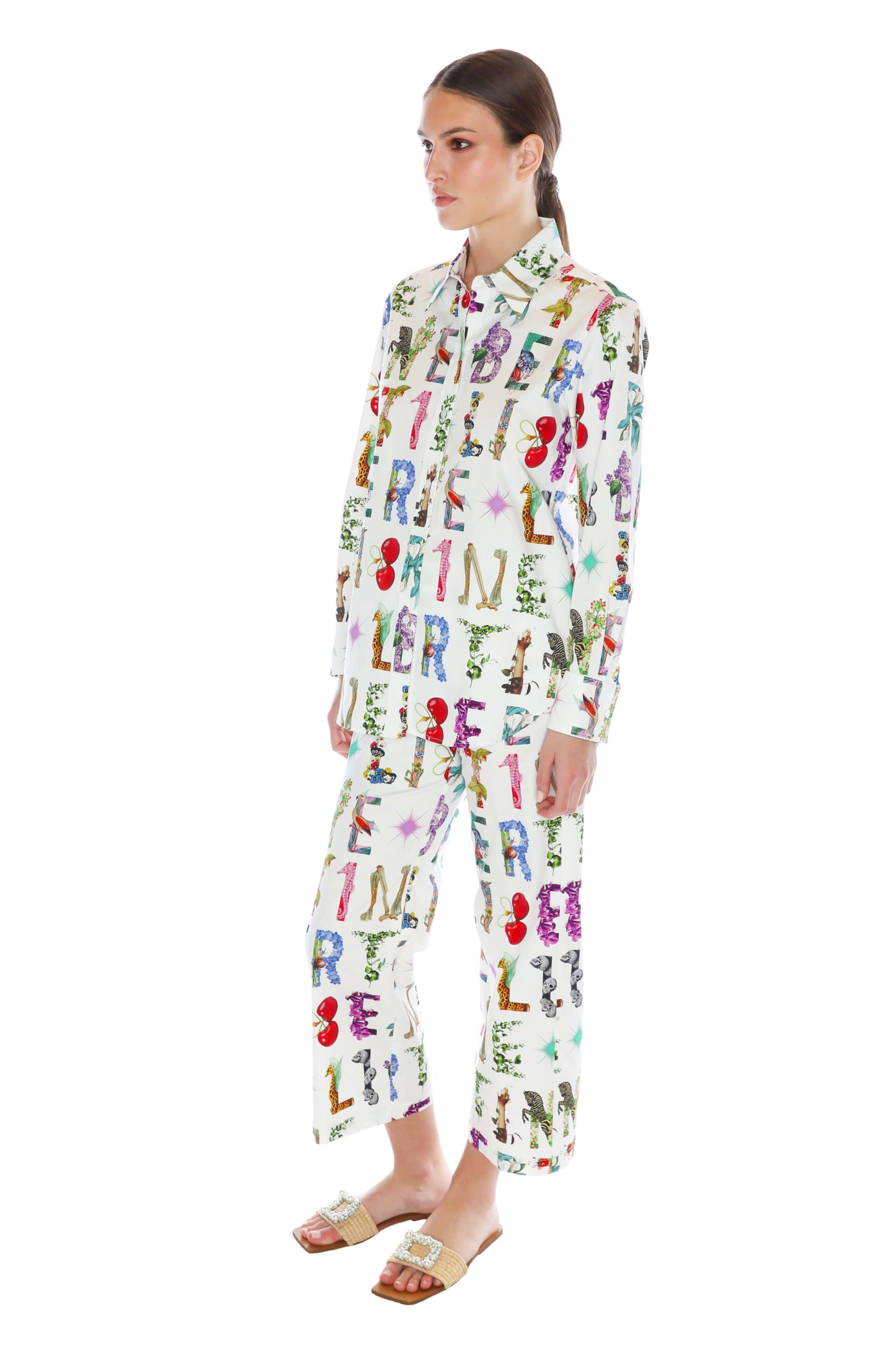 'WHITE DECO LETTERS' NEW CLASSIC SHIRT - - Libertine