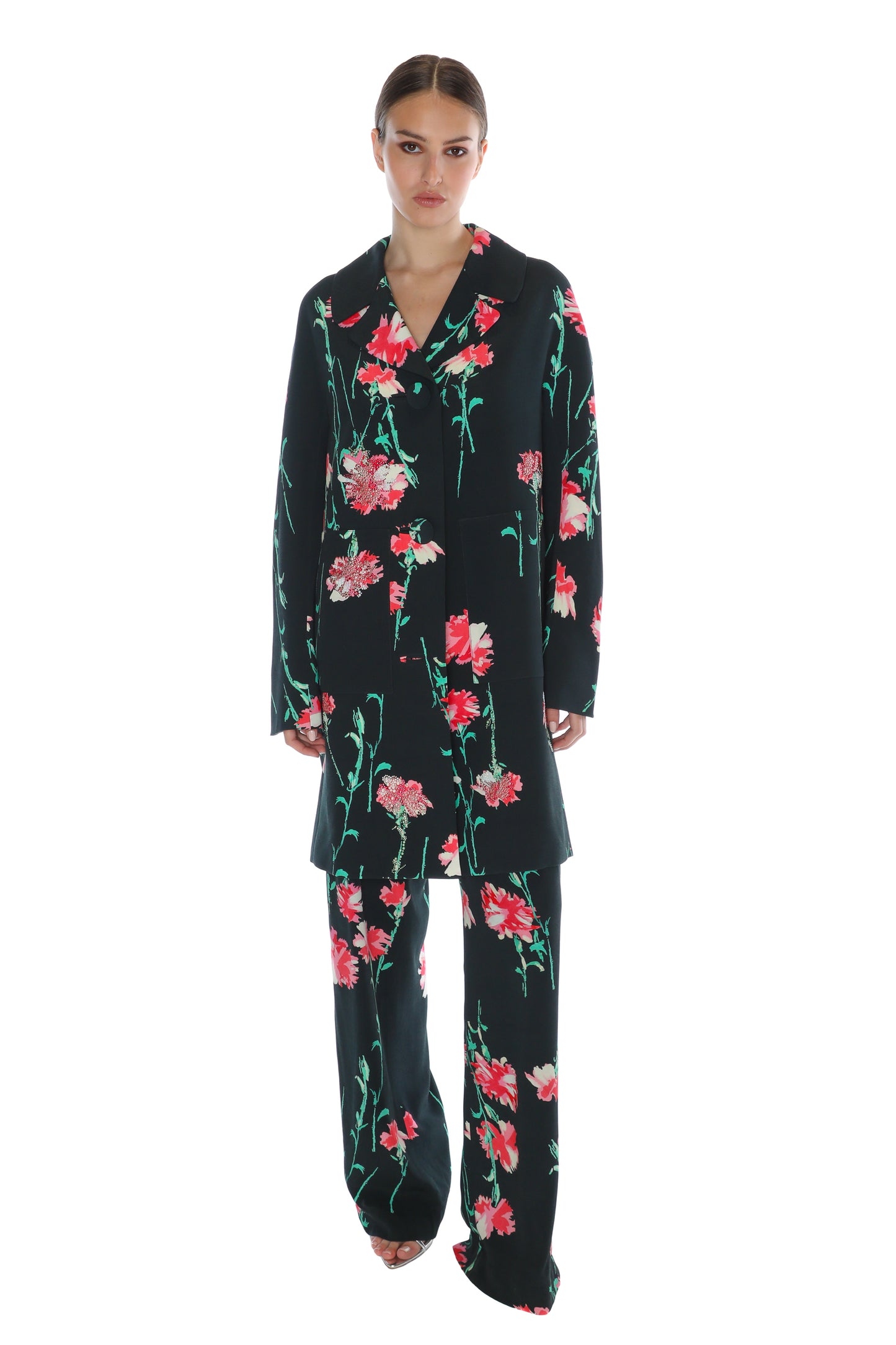 'CECIL BEATON PINK CARNATION' L/S PATCH POCKET COAT - - Libertine