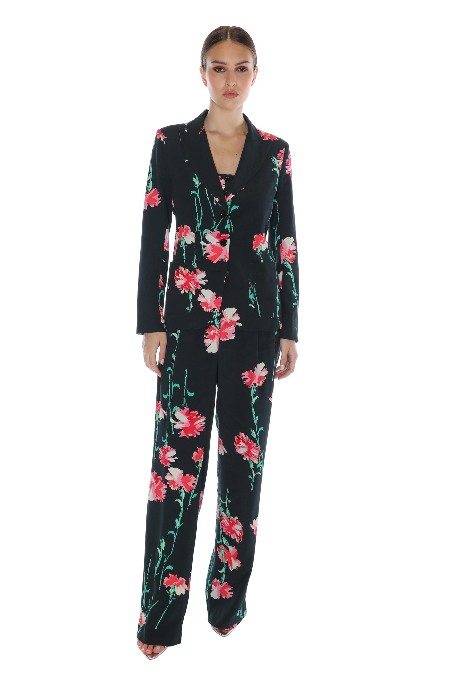 'CECIL BEATON PINK CARNATION' PATCH POCKET JACKET - - Libertine