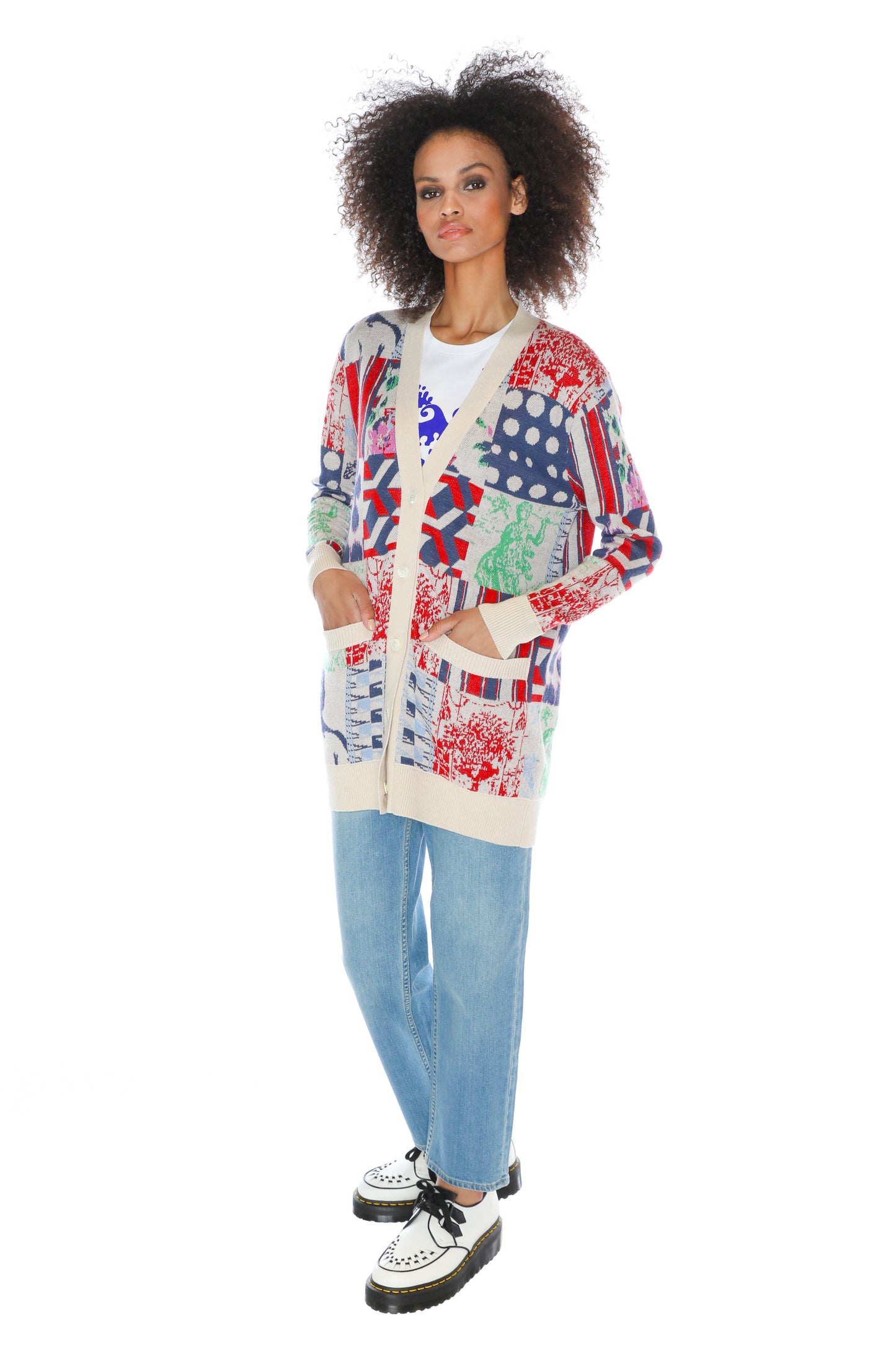 'BLOOMSBURY COLLAGE' OVERSIZED CARDIGAN - CARDIGANS - Libertine