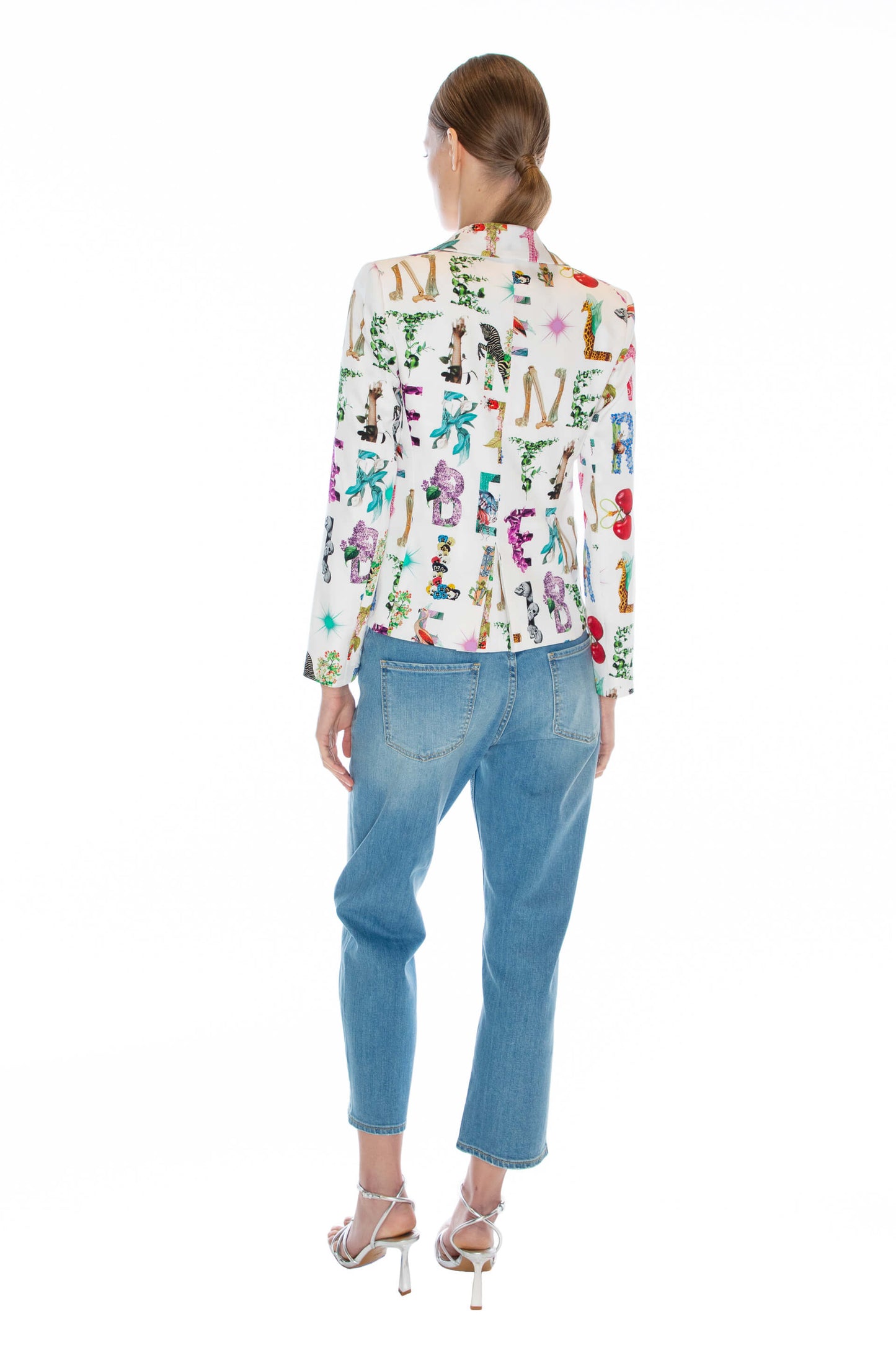 'WHITE DECO LETTERS' L/S SHORT JACKET - - Libertine