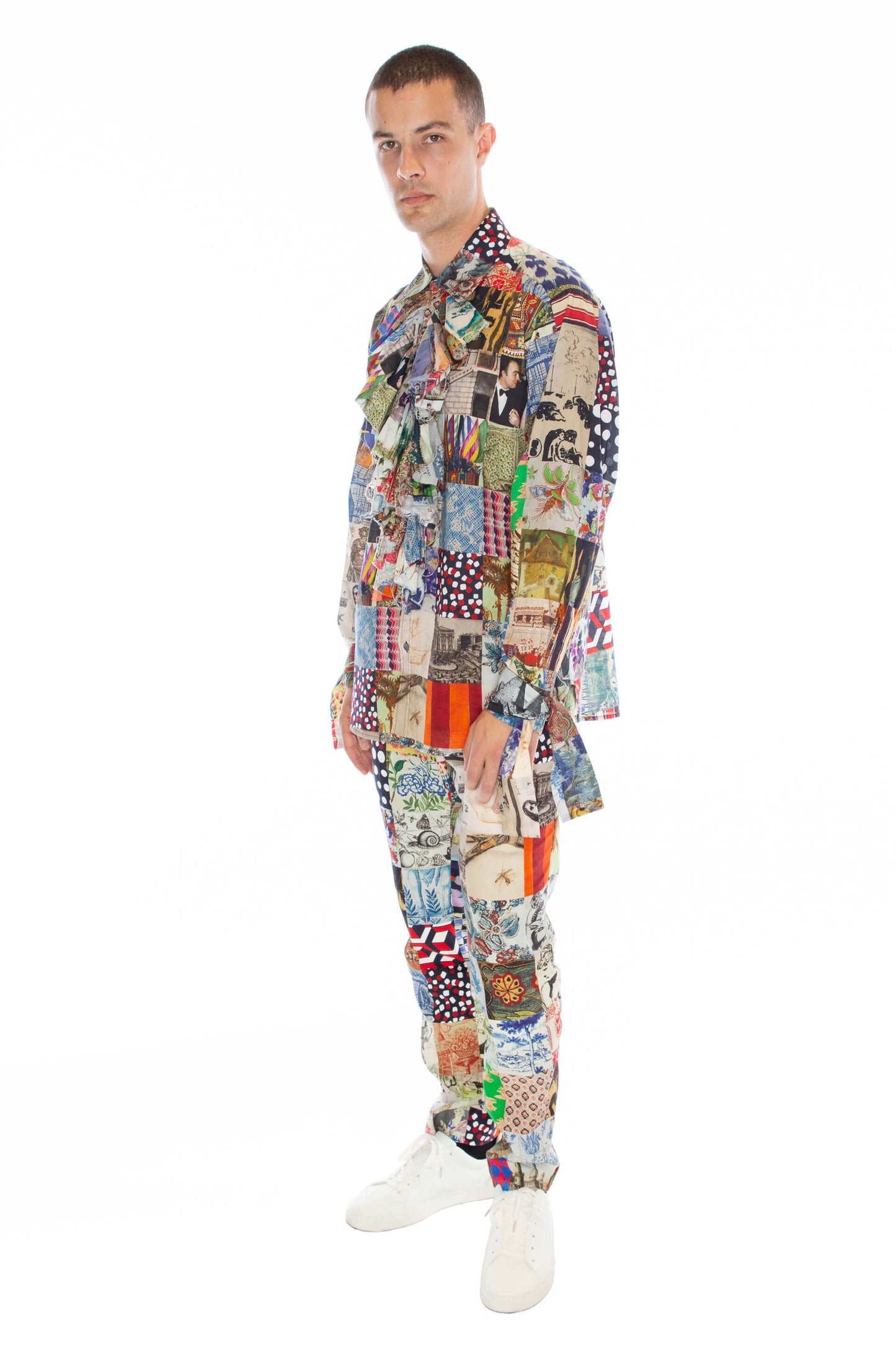 'BLOOMSBURY COLLAGE' MENS RUFFLE CLASSIC SHIRT - CLASSIC SHIRTS - Libertine