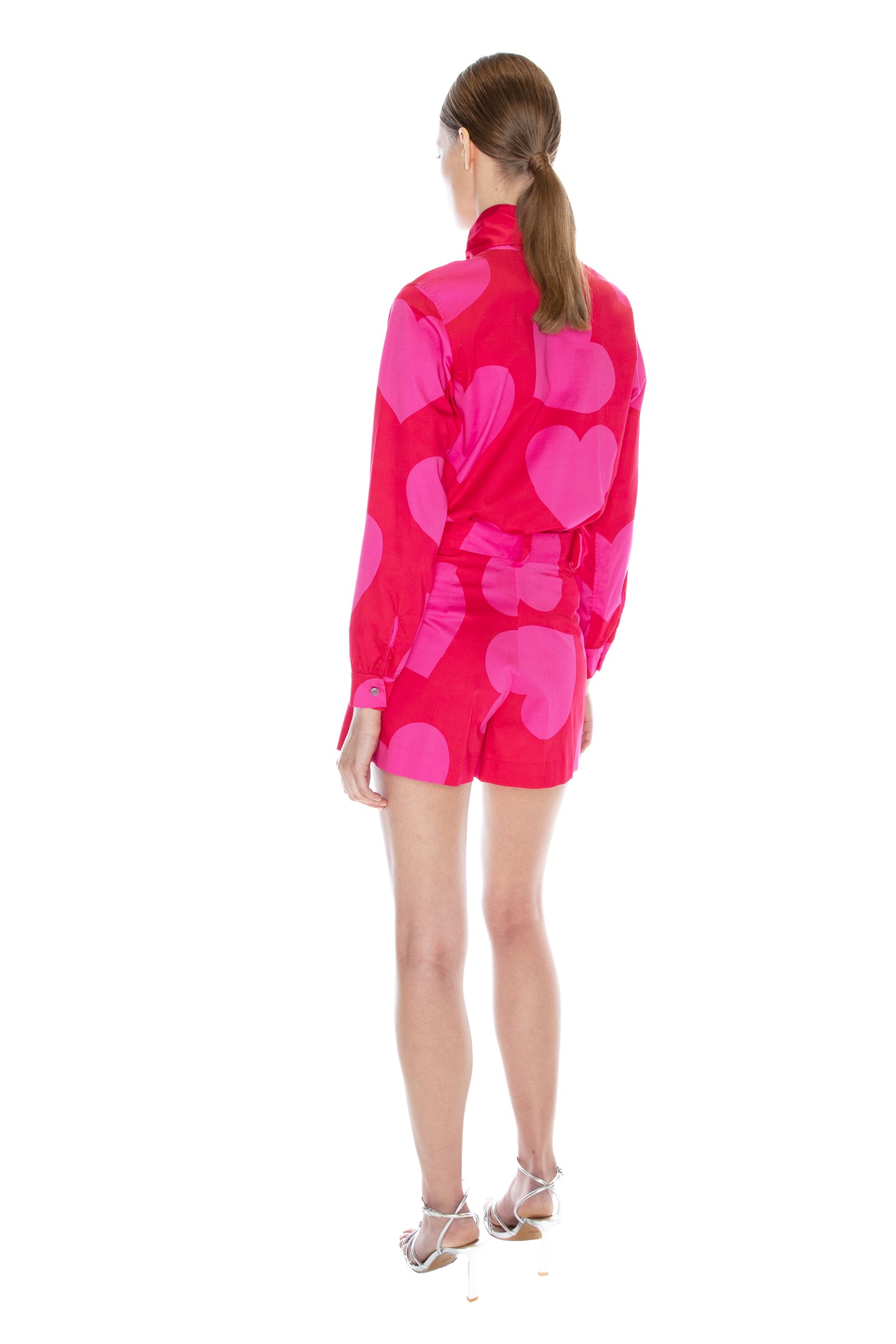 'PINKY RED HEARTS' HIGH WAISTED SHORTS - - Libertine