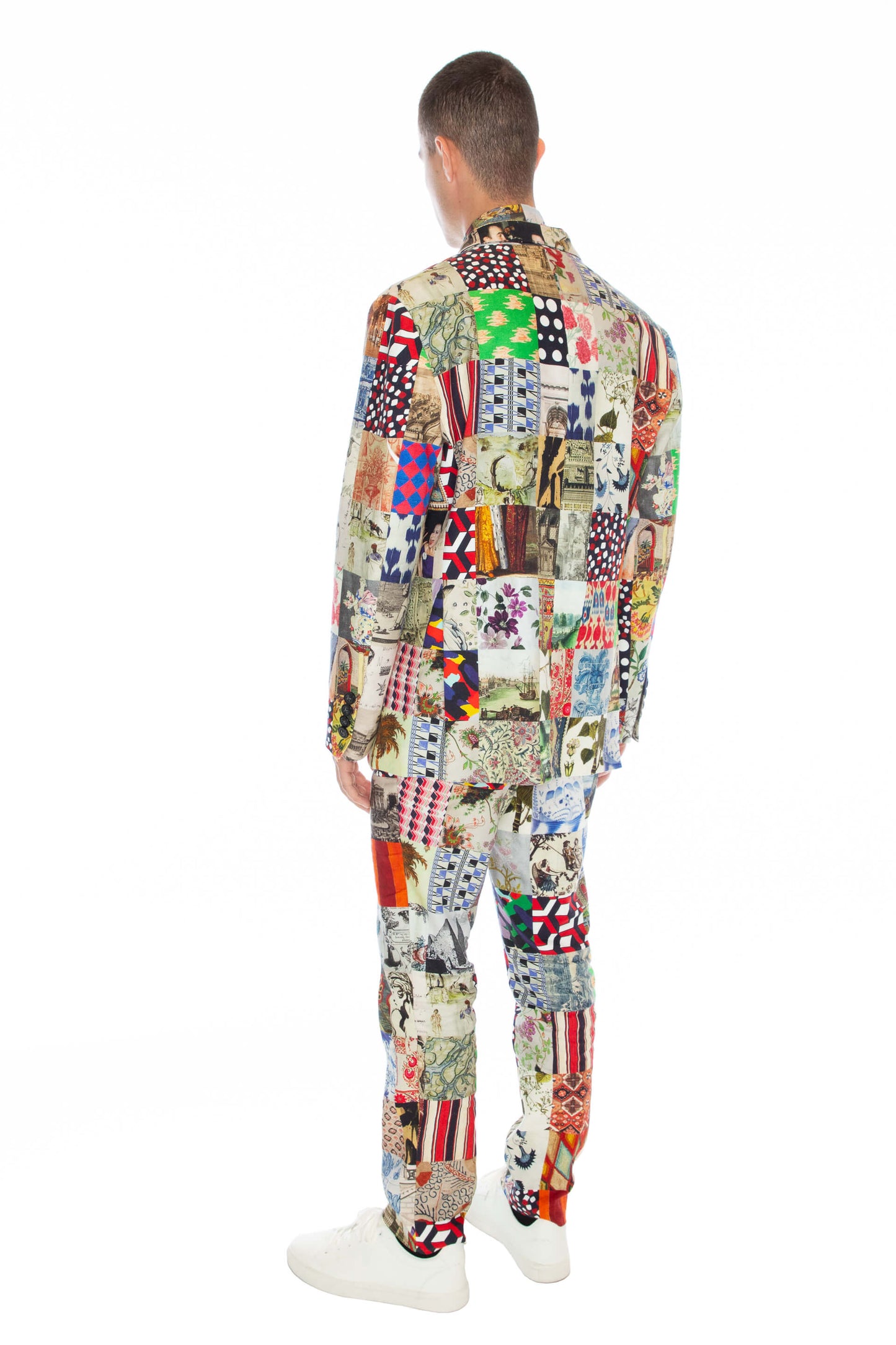 'BLOOMSBURY COLLAGE' MEN'S DOUBLE BREASTED JACKET - JACKETS - Libertine