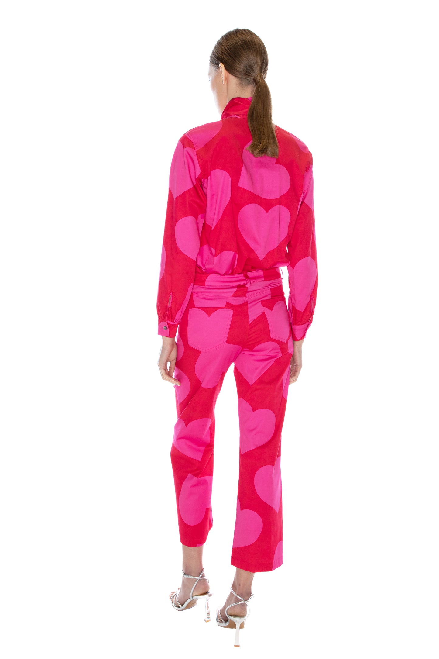 'PINKY RED HEARTS' CROPPED WIDE LEG PANT - - Libertine