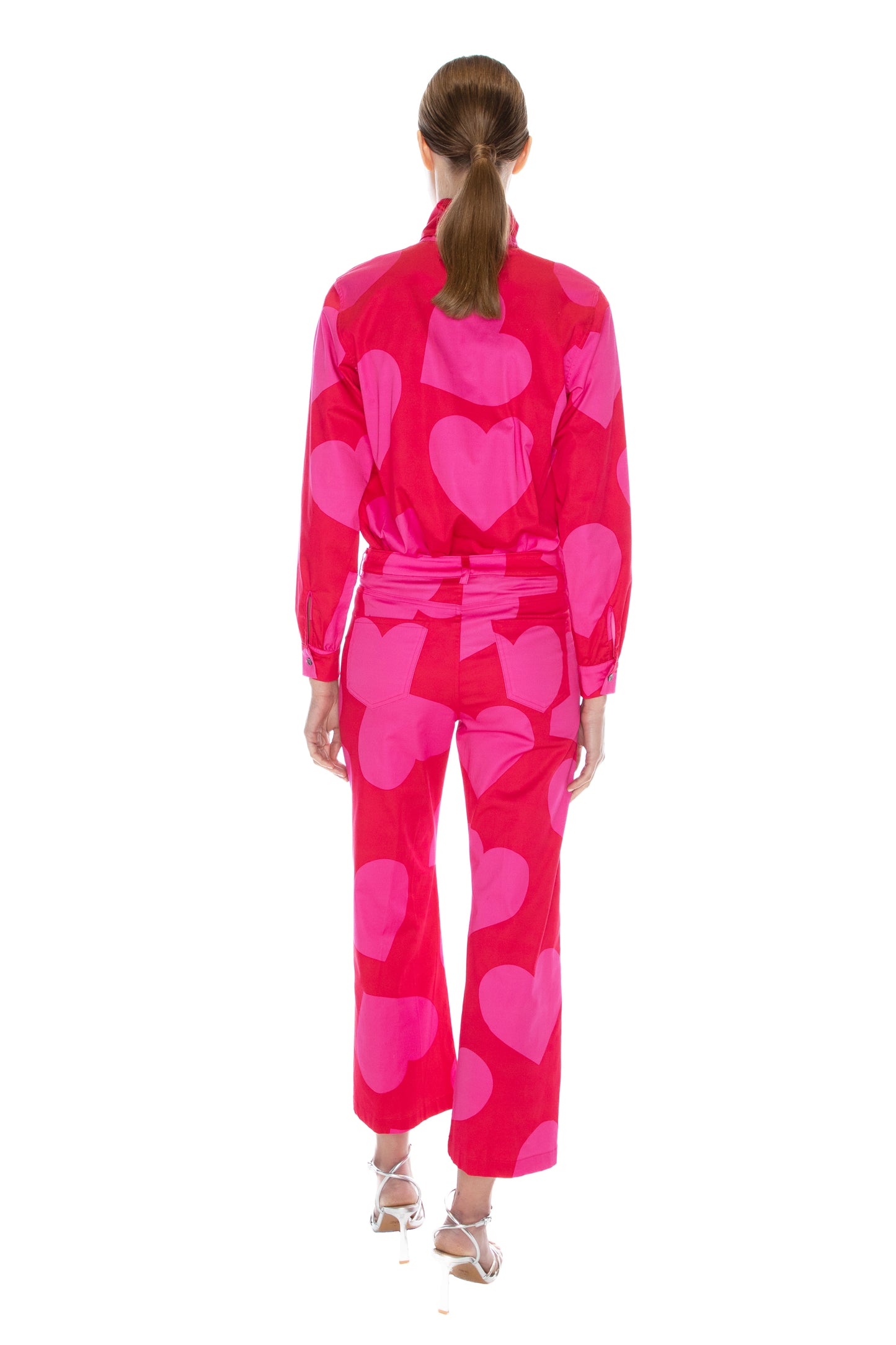 'PINKY RED HEARTS' CROPPED WIDE LEG PANT - - Libertine