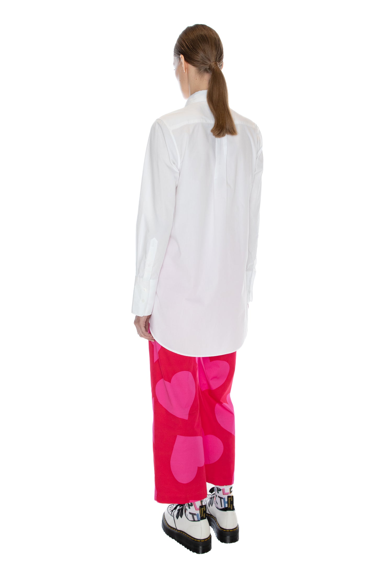 'PINKY RED HEARTS' LONG CLASSIC SHIRT - - Libertine