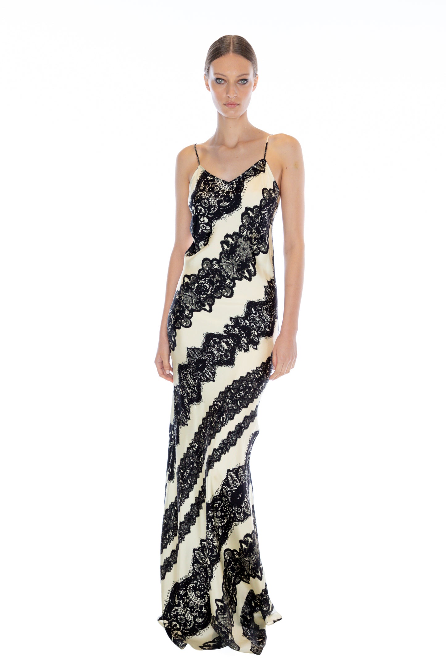 'VENETIAN LACE' MAXI BIAS SLIP DRESS - - Libertine