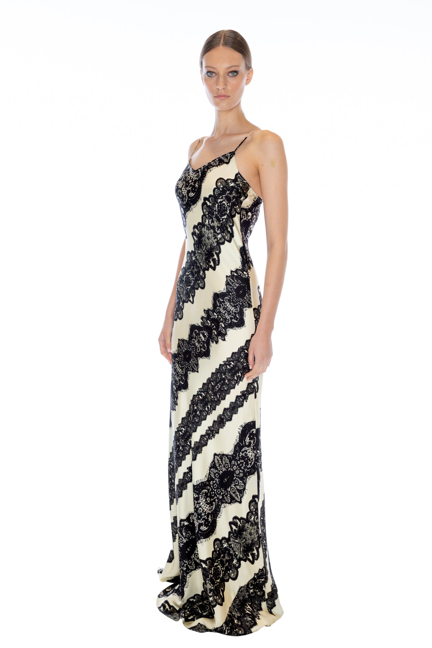 'VENETIAN LACE' MAXI BIAS SLIP DRESS - - Libertine