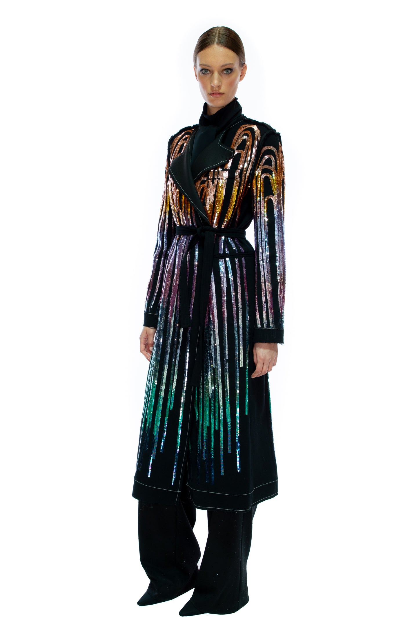 'NEPTUNES GARDEN' DECONSTRUCTED MIDI DOUBLE BREASTED COAT - - Libertine