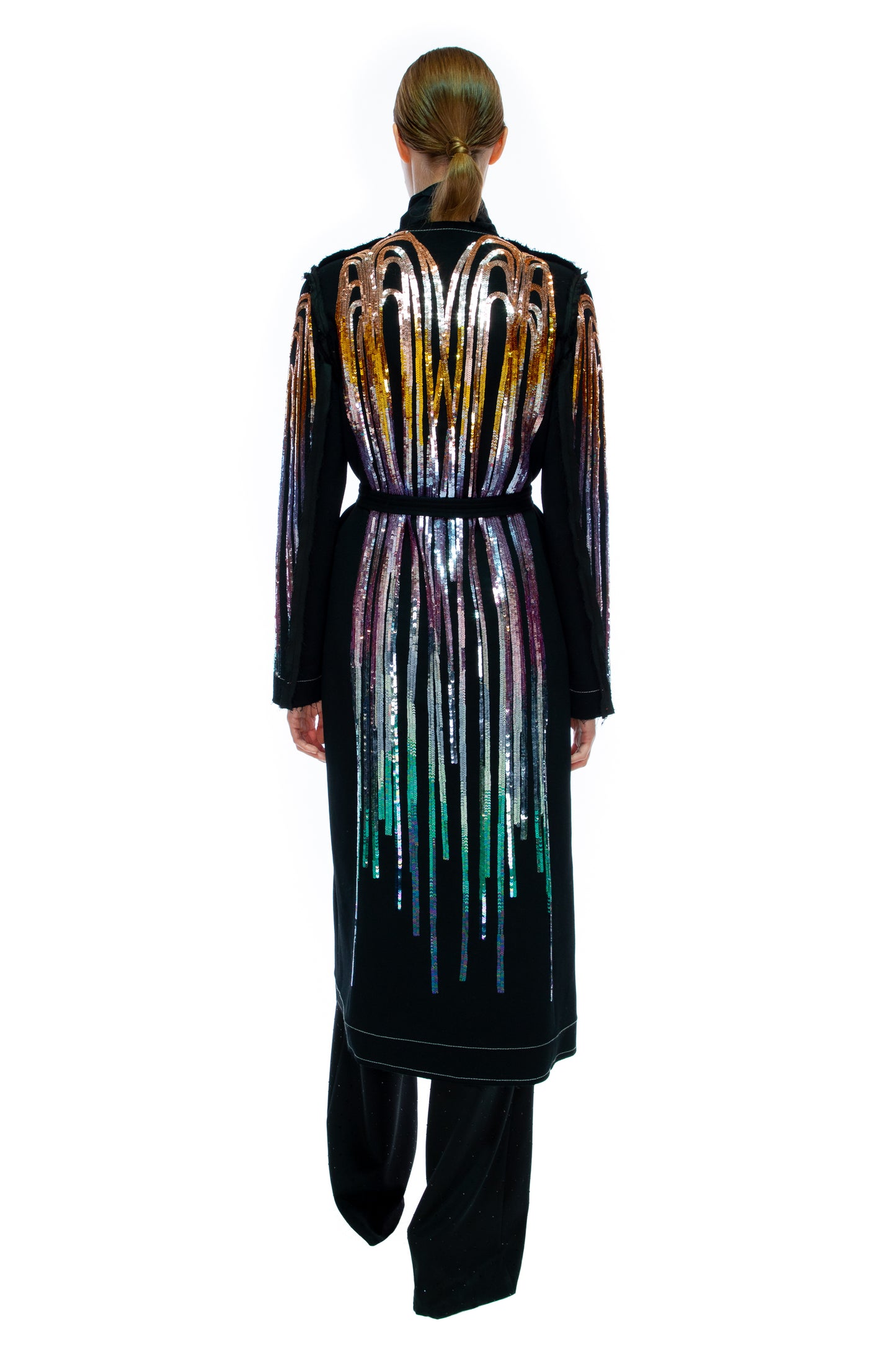 'NEPTUNES GARDEN' DECONSTRUCTED MIDI DOUBLE BREASTED COAT - - Libertine