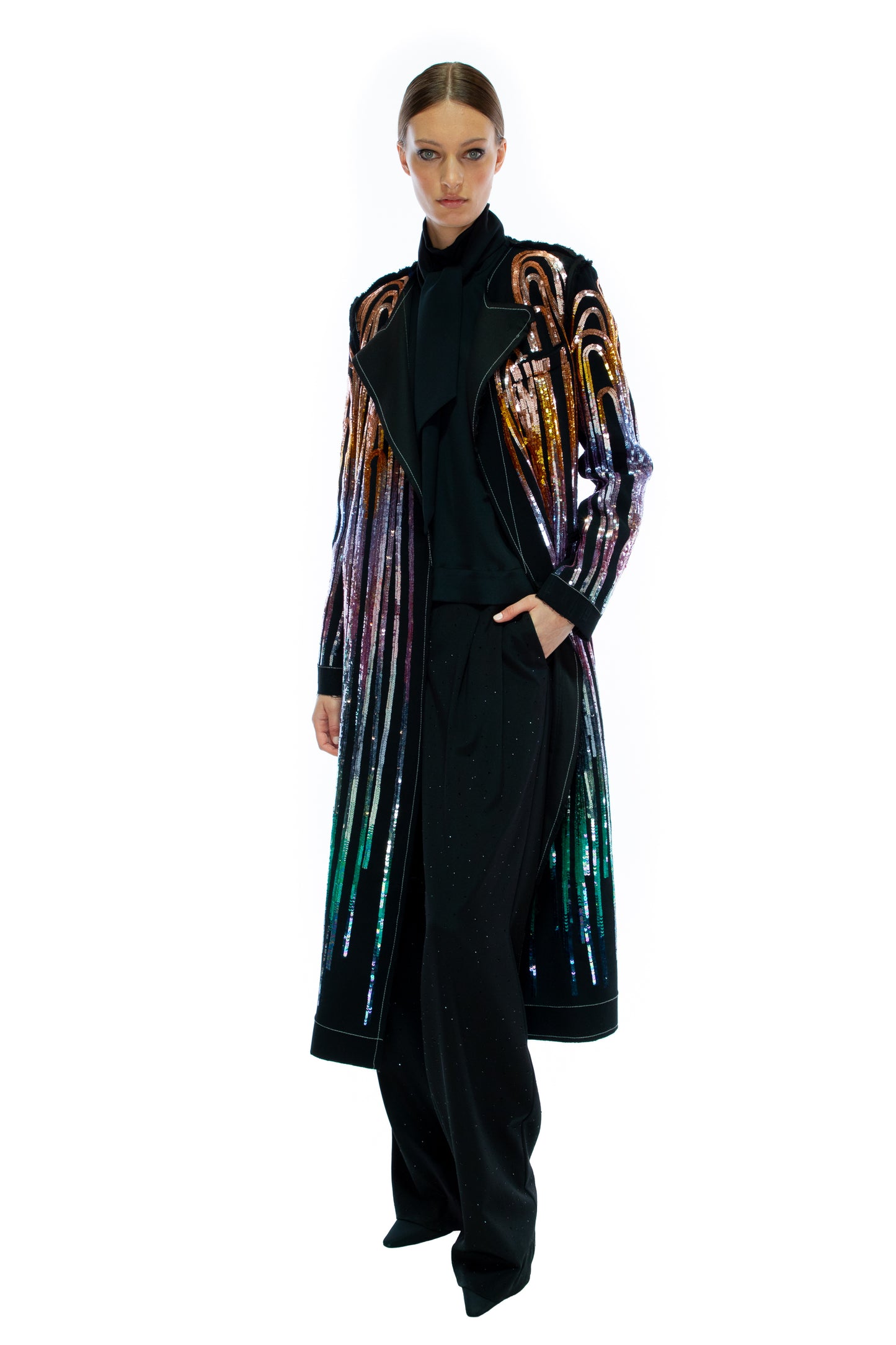 'NEPTUNES GARDEN' DECONSTRUCTED MIDI DOUBLE BREASTED COAT - - Libertine