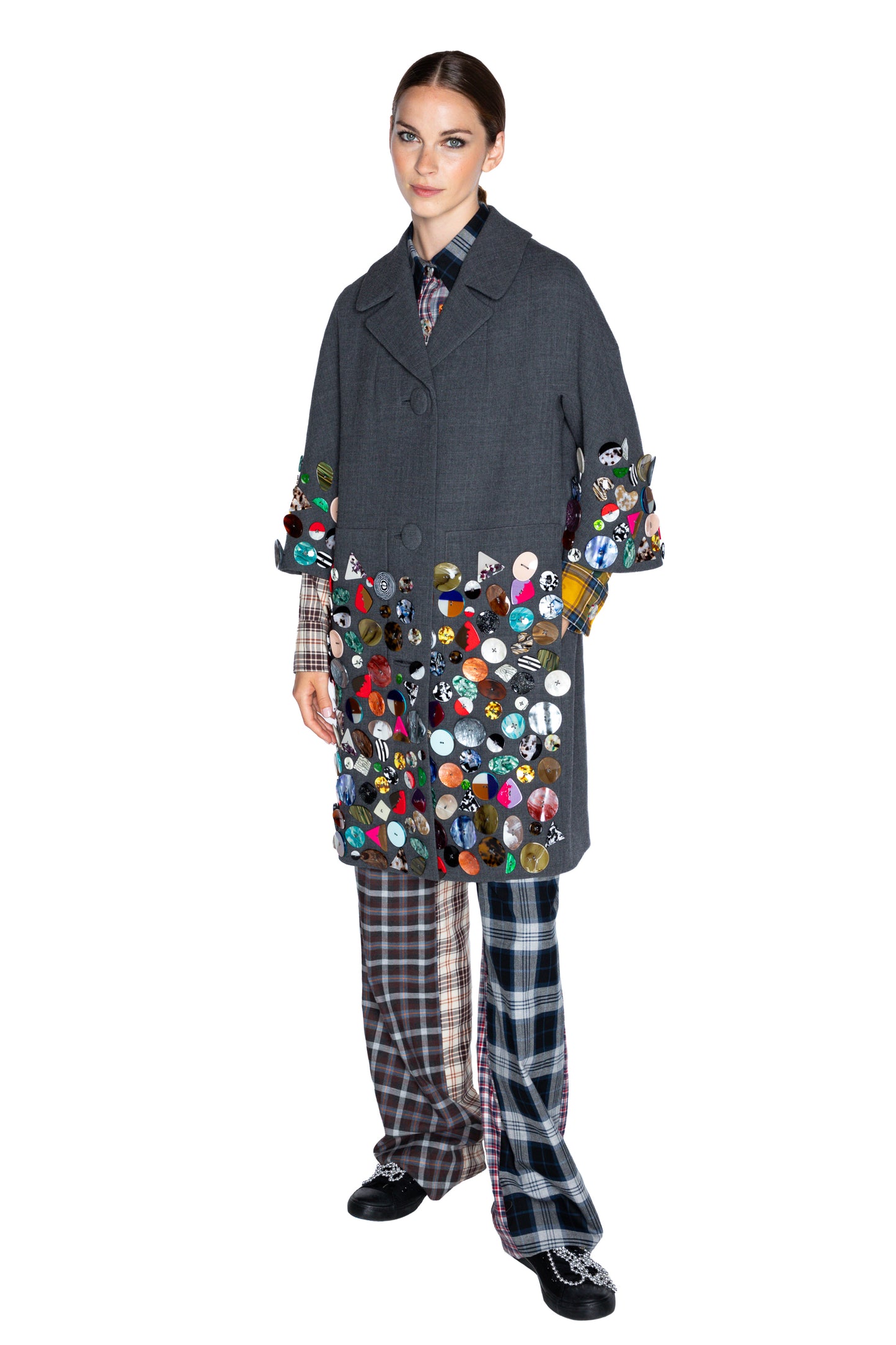 'MEMORY VASE' PATCH POCKET COAT - - Libertine