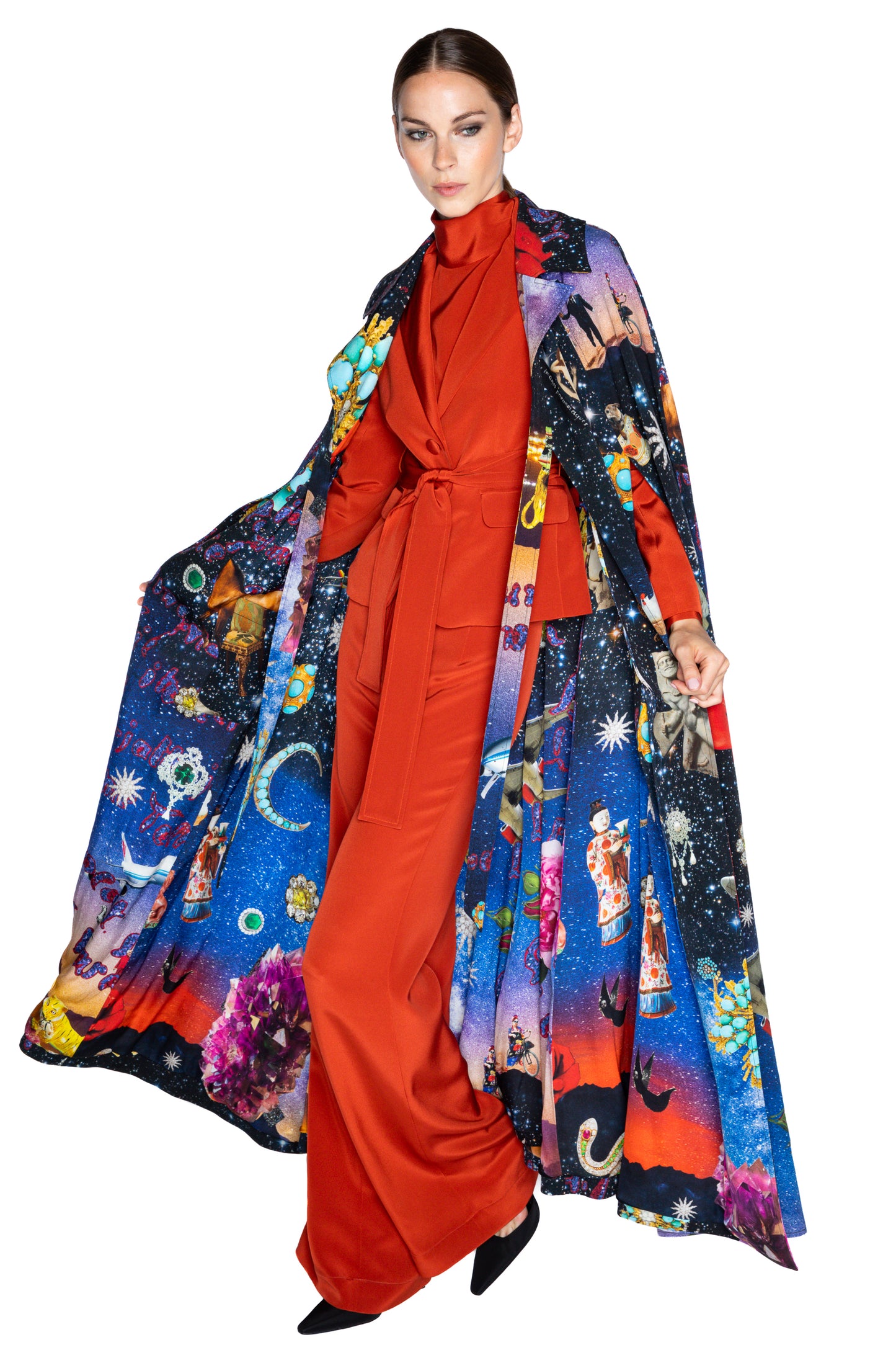 'STARRY NIGHT REDUX' MAXI TIE CAPE - - Libertine