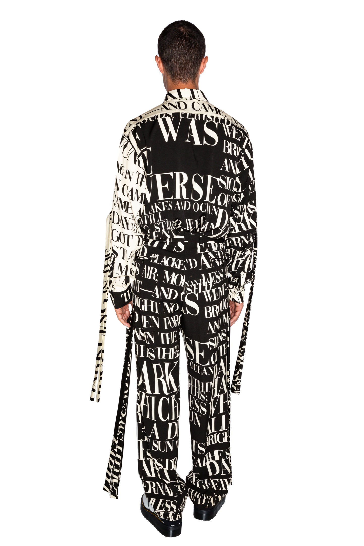 'POEME NOIR' WIDE LEG TROUSER WITH STRAPS - - Libertine