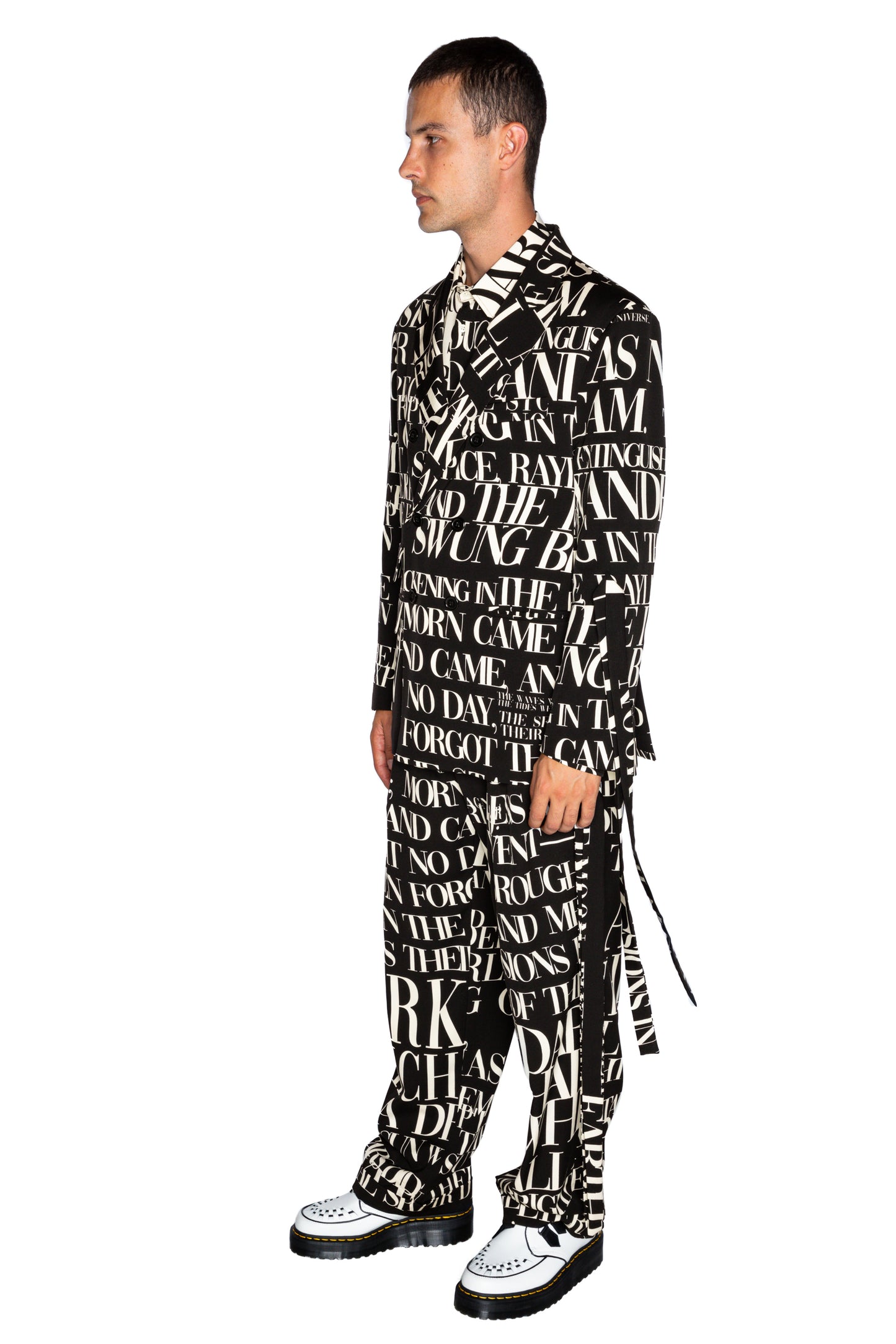 'POEME NOIR' MENS DOUBLE BREASTED JACKET WITH STRAPS - - Libertine