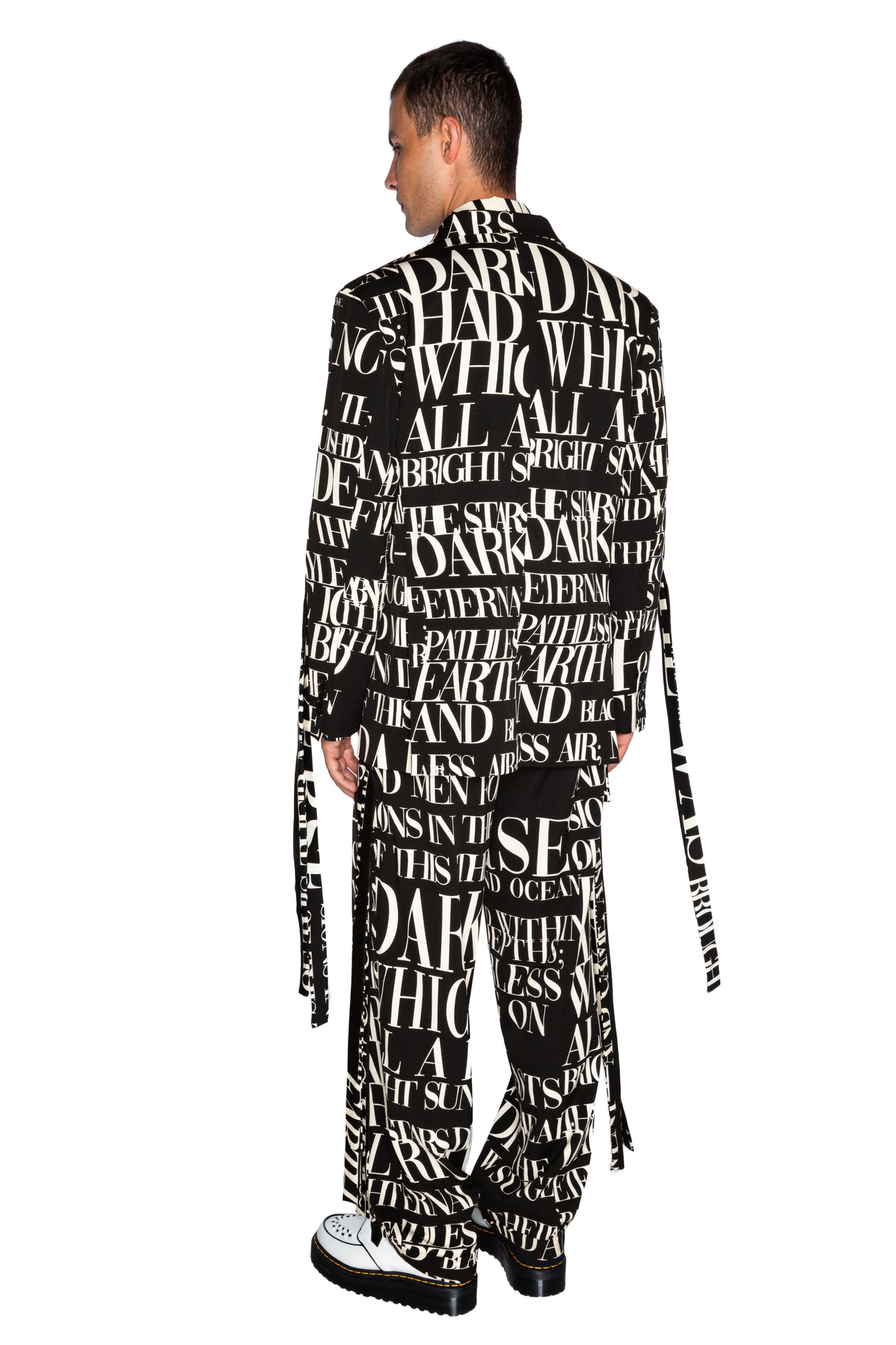 'POEME NOIR' MENS DOUBLE BREASTED JACKET WITH STRAPS - - Libertine