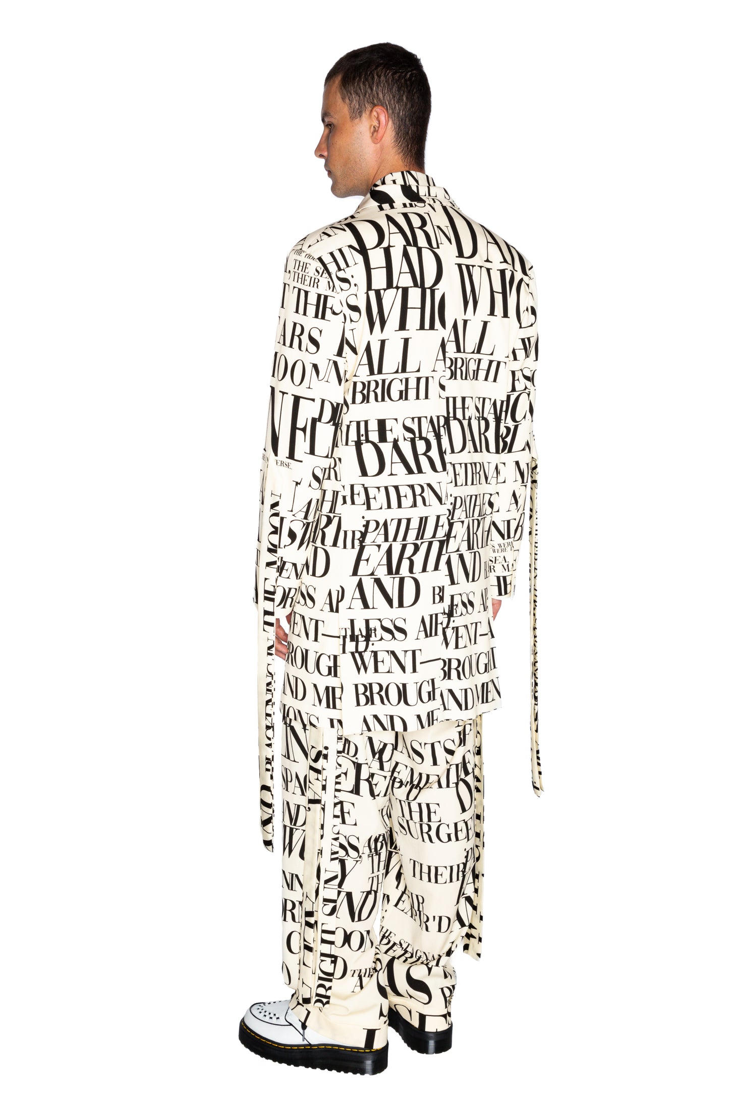 'POEME BLANC' MENS DOUBLE BREASTED COAT WITH STRAPS - - Libertine