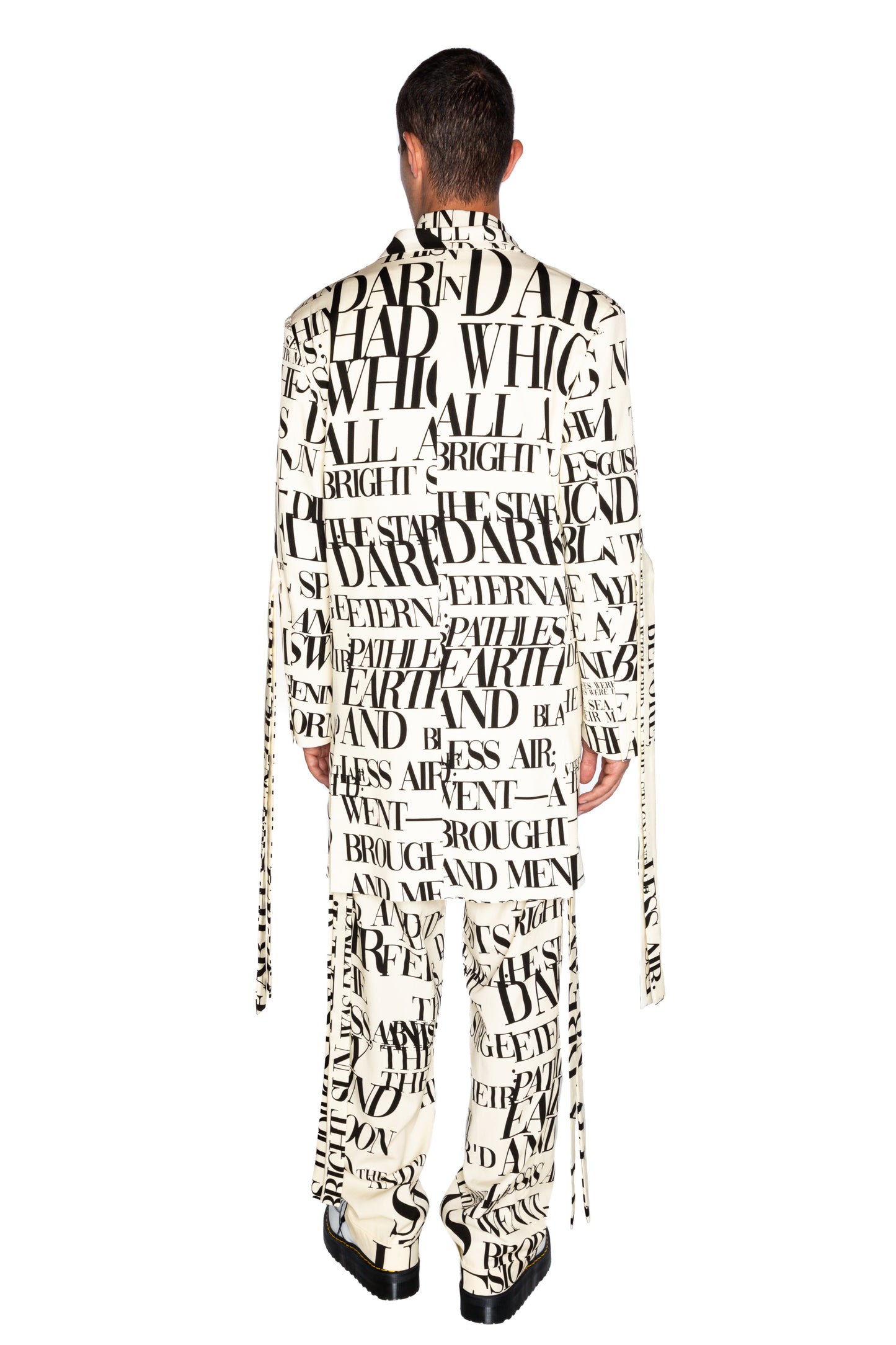 'POEME BLANC' MENS DOUBLE BREASTED COAT WITH STRAPS - - Libertine