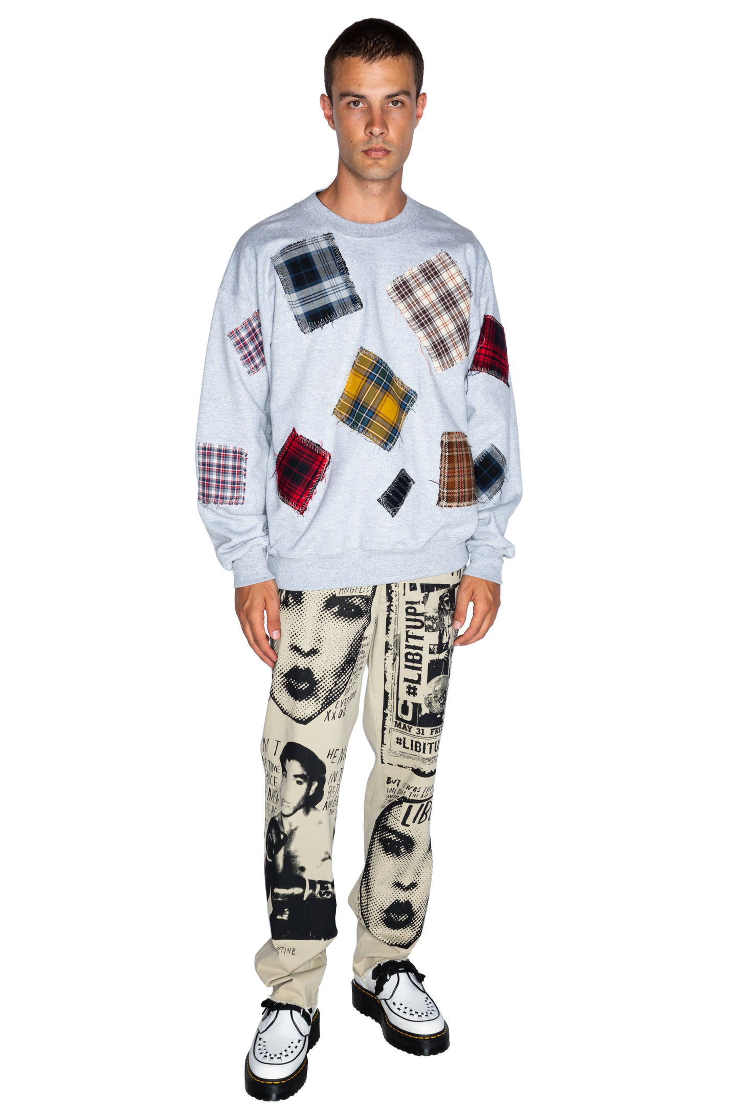 'PATCH HAPPY' CREWNECK SWEATSHIRT - - Libertine