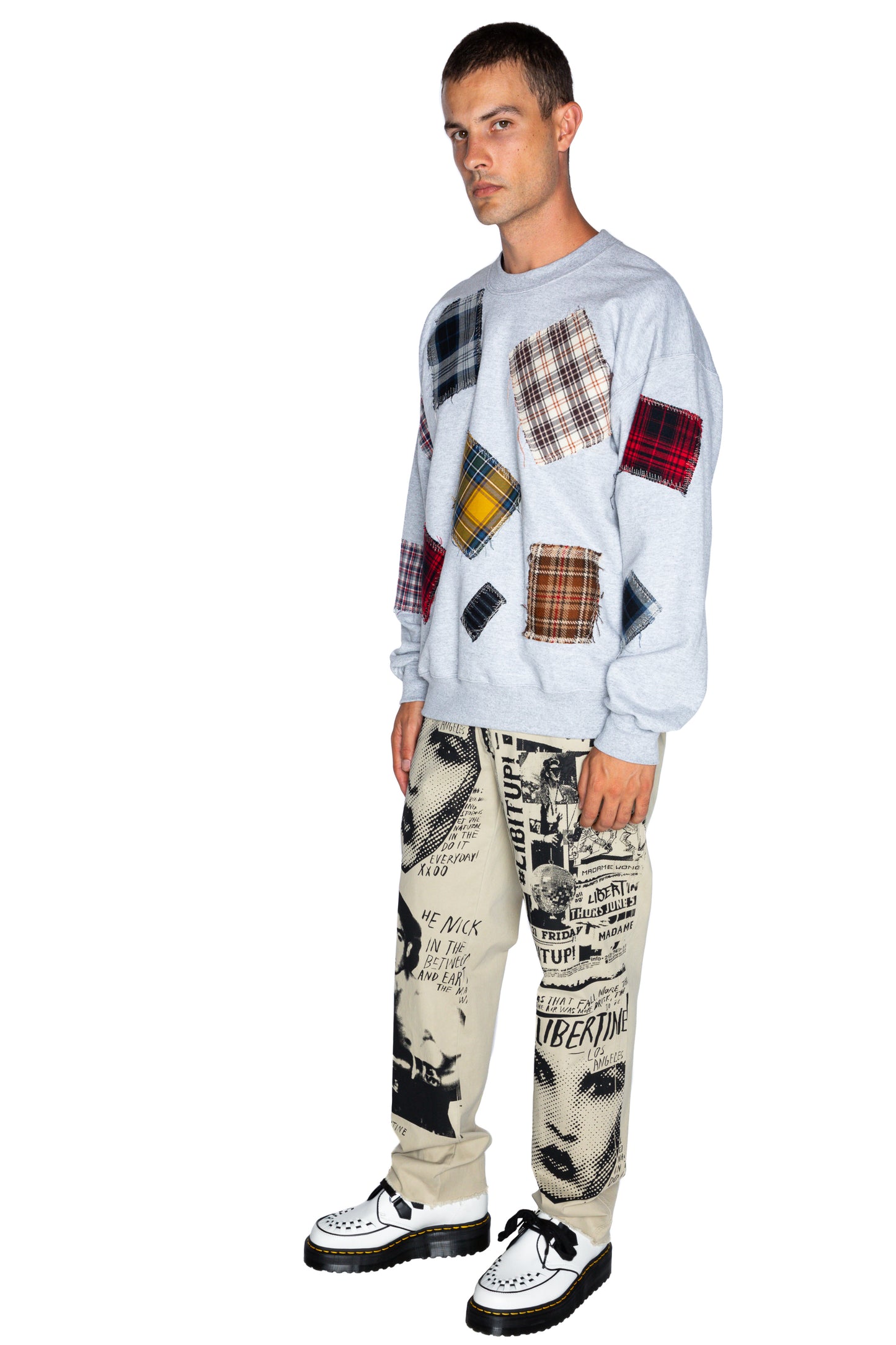 'PATCH HAPPY' CREWNECK SWEATSHIRT - - Libertine