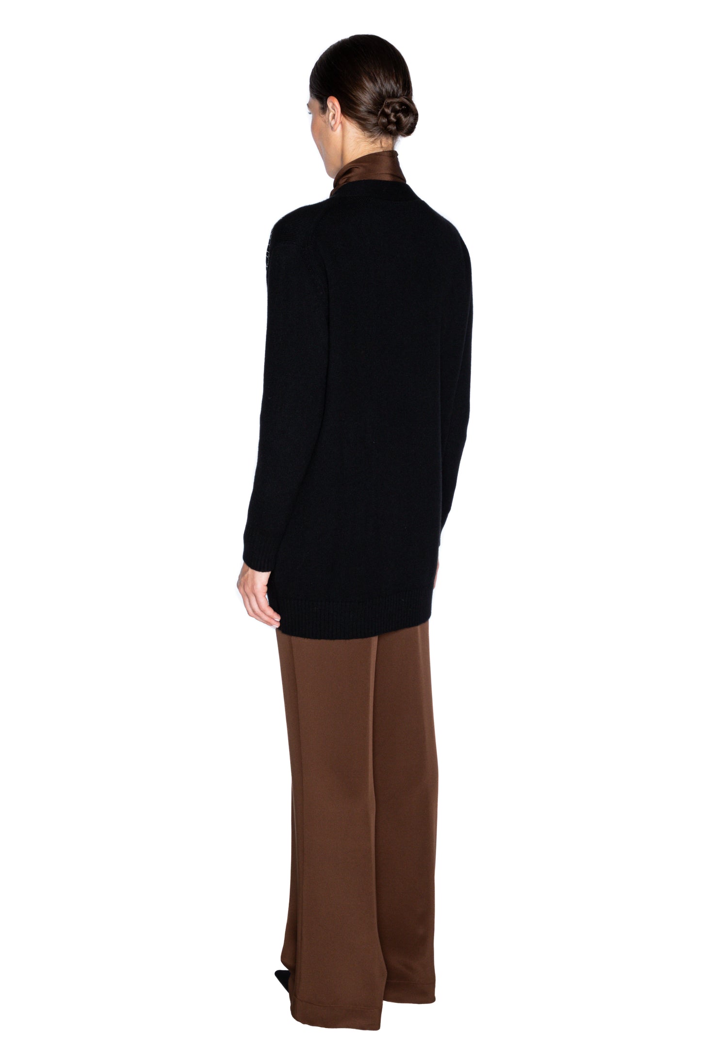 'GARDENIA' BLACK OVERSIZED CARDIGAN - - Libertine