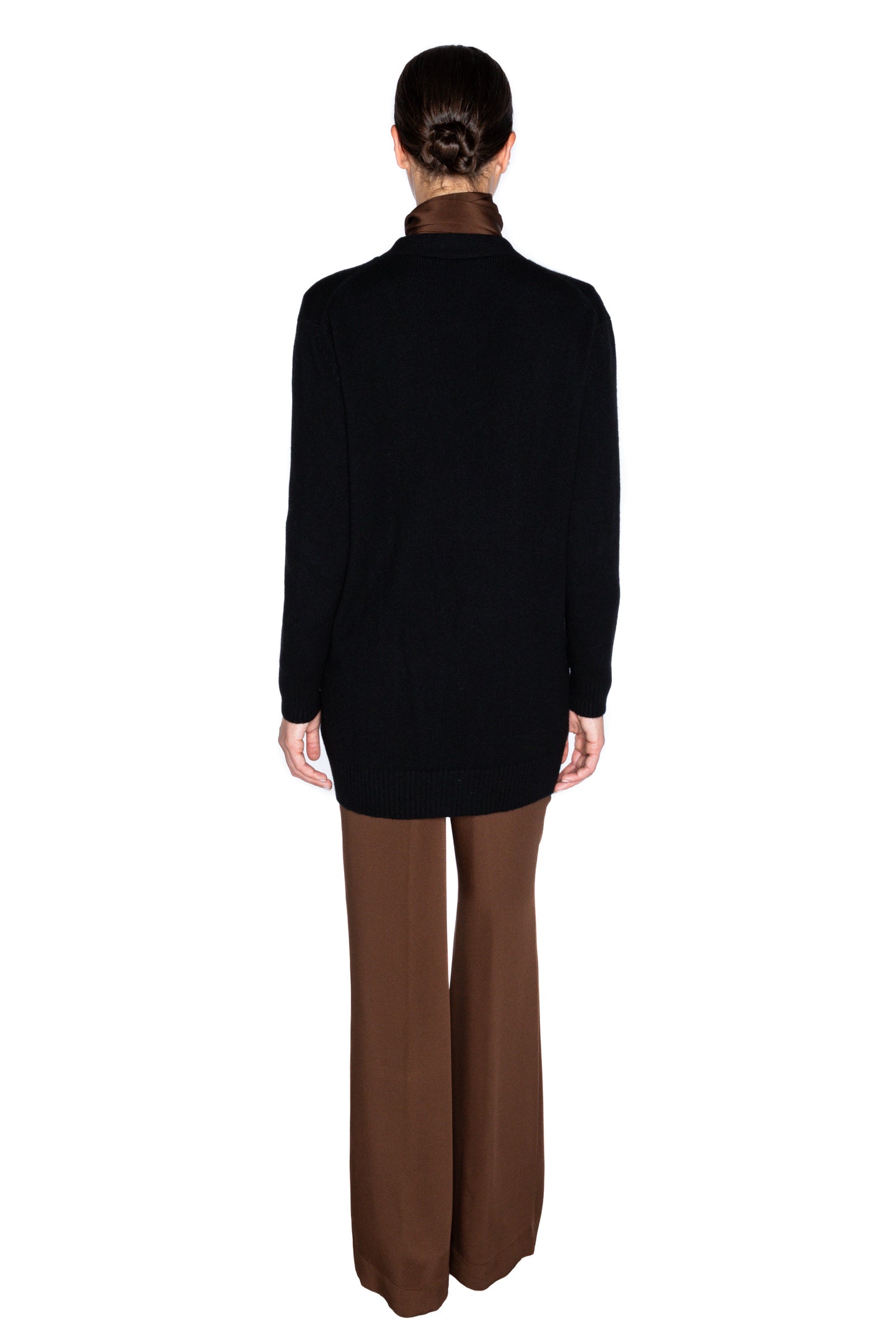 'GARDENIA' BLACK OVERSIZED CARDIGAN - - Libertine