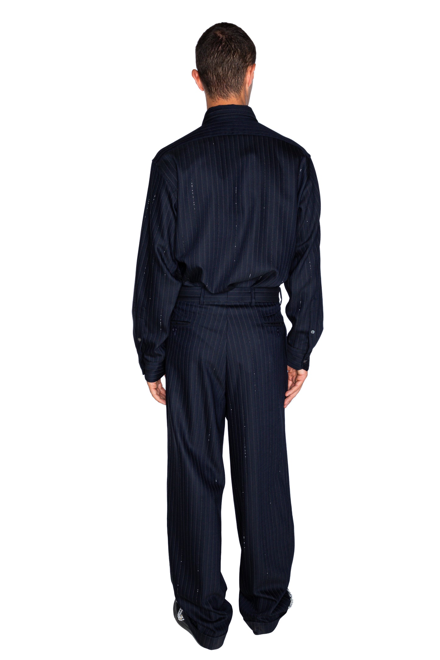 'CRYSTAL PINSTRIPE' WIDE LEG TROUSER - - Libertine