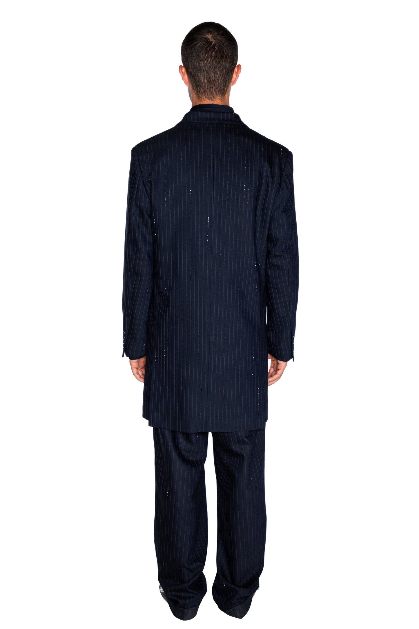 'CRYSTAL PINSTRIPE' DOUBLE BREASTED COAT - - Libertine
