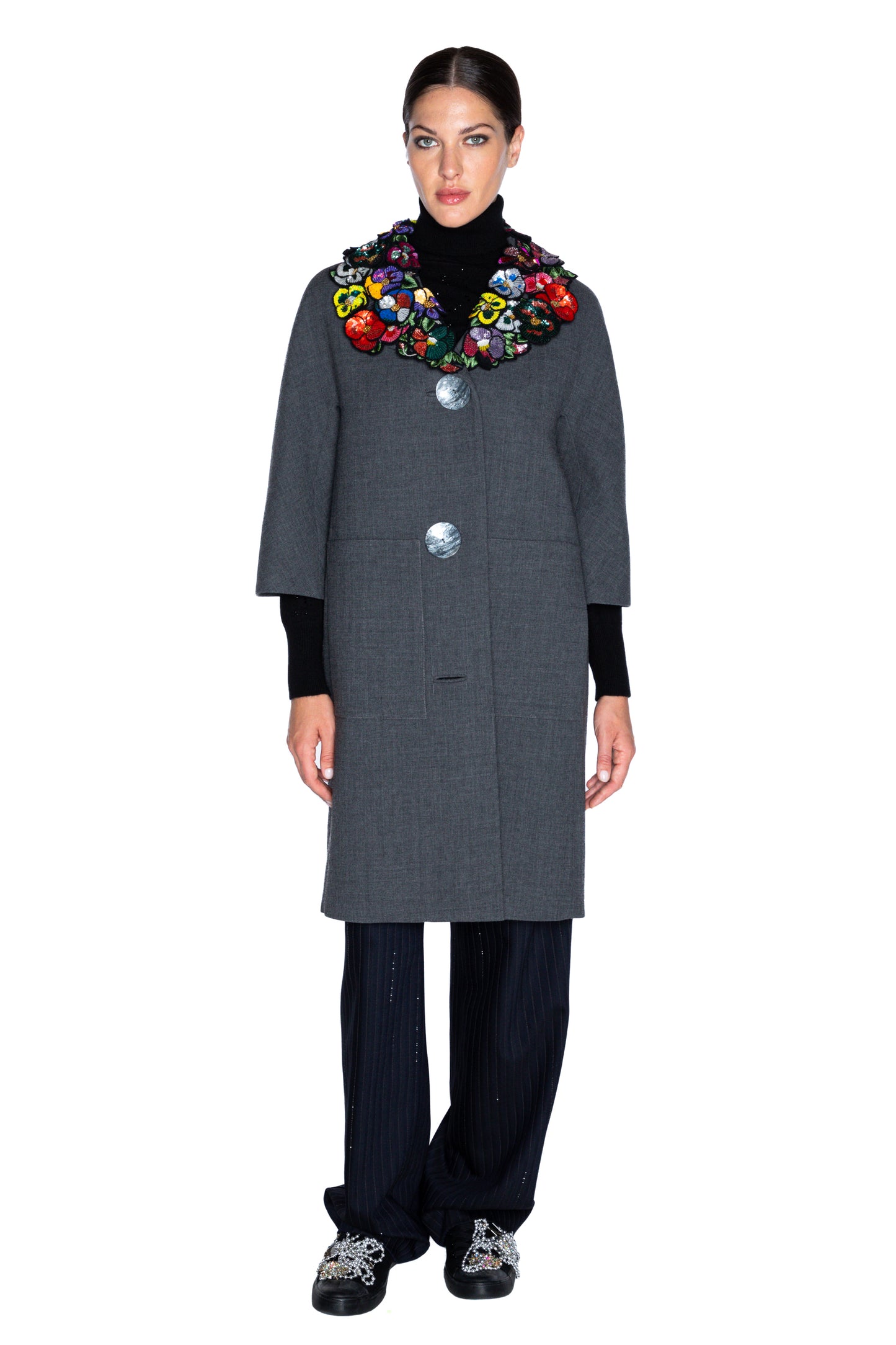 'PANSY GARDEN PATCH' PATCH POCKET COAT - - Libertine