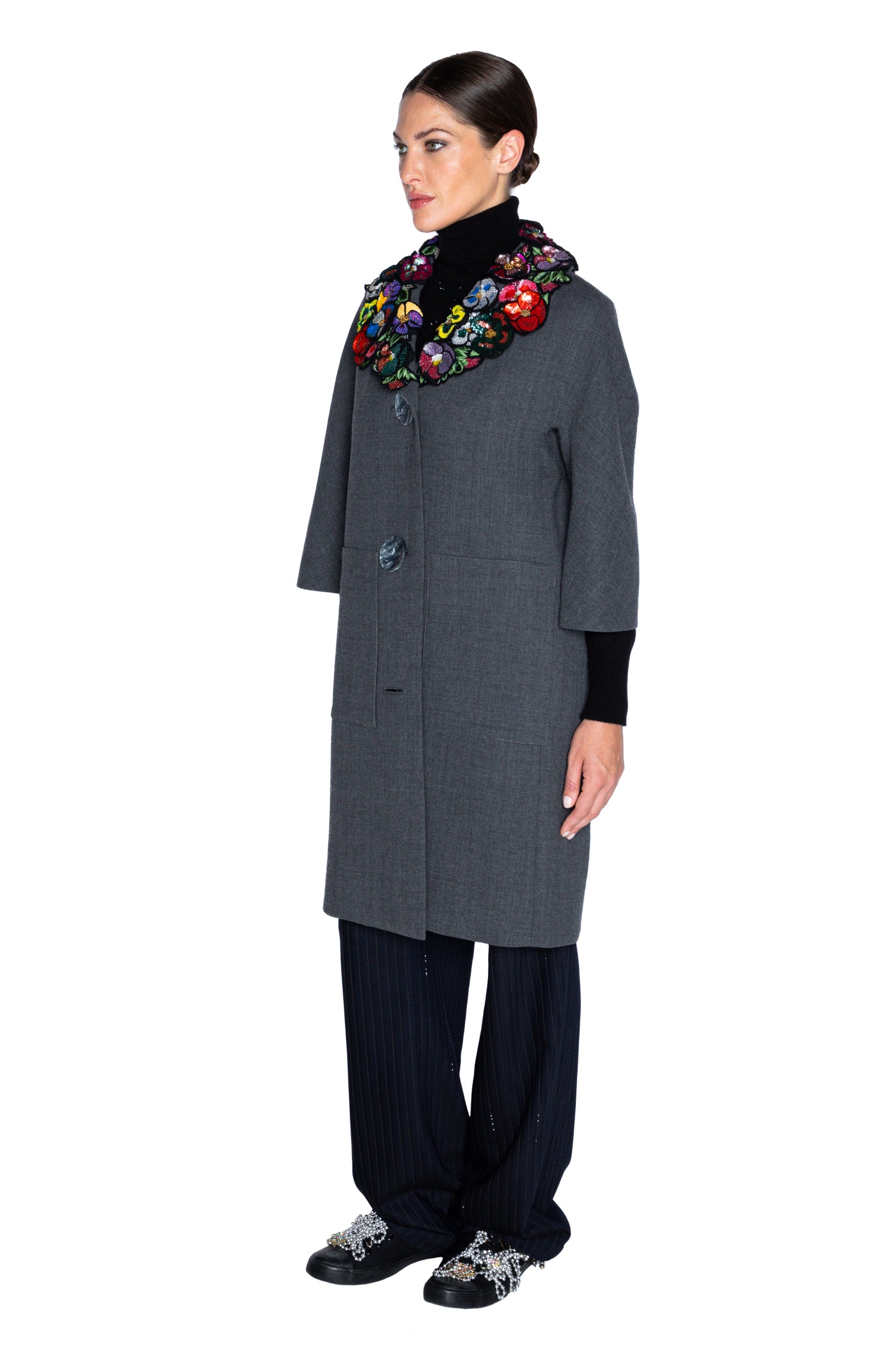 'PANSY GARDEN PATCH' PATCH POCKET COAT - - Libertine