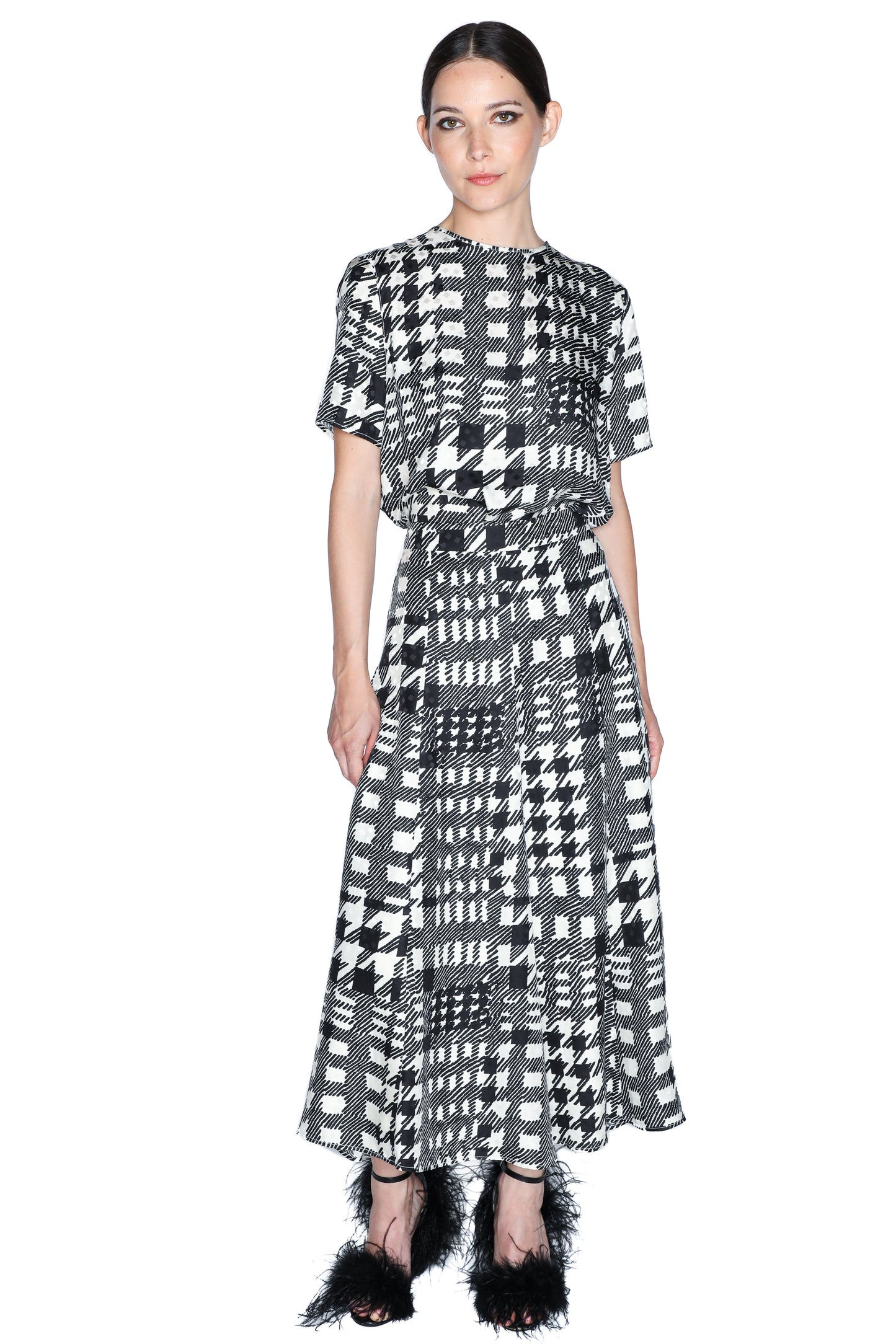 'PEGGYS HOUNDSTOOTH' TULIP SKIRT - - Libertine