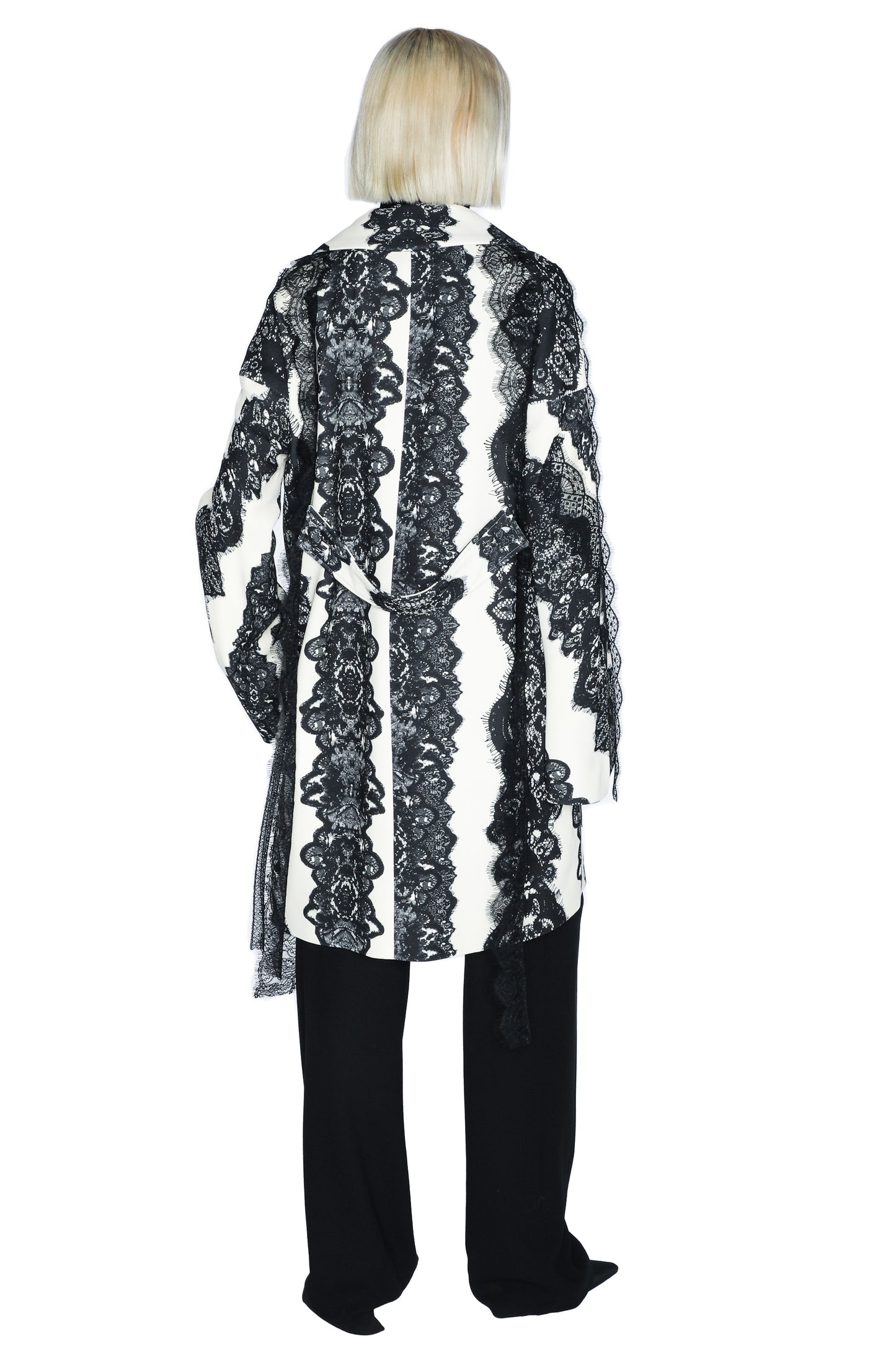 'VENETIAN LACE' TROMPE L'OEIL L/S PATCH POCKET COAT - - Libertine