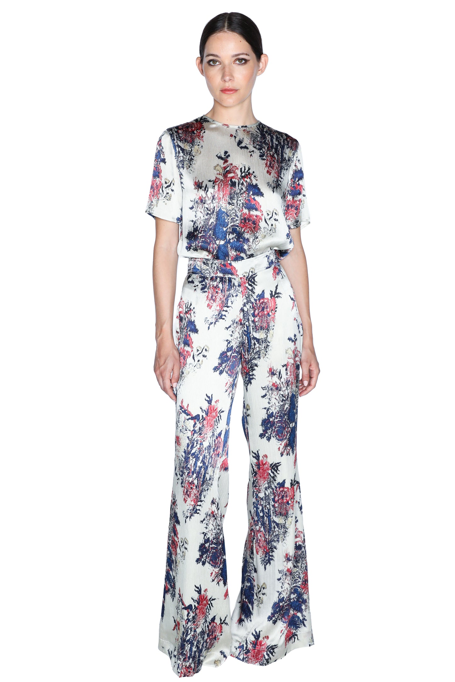 'GLITCHED FLORAL' SHORT SLEEVE BLOUSE - - Libertine