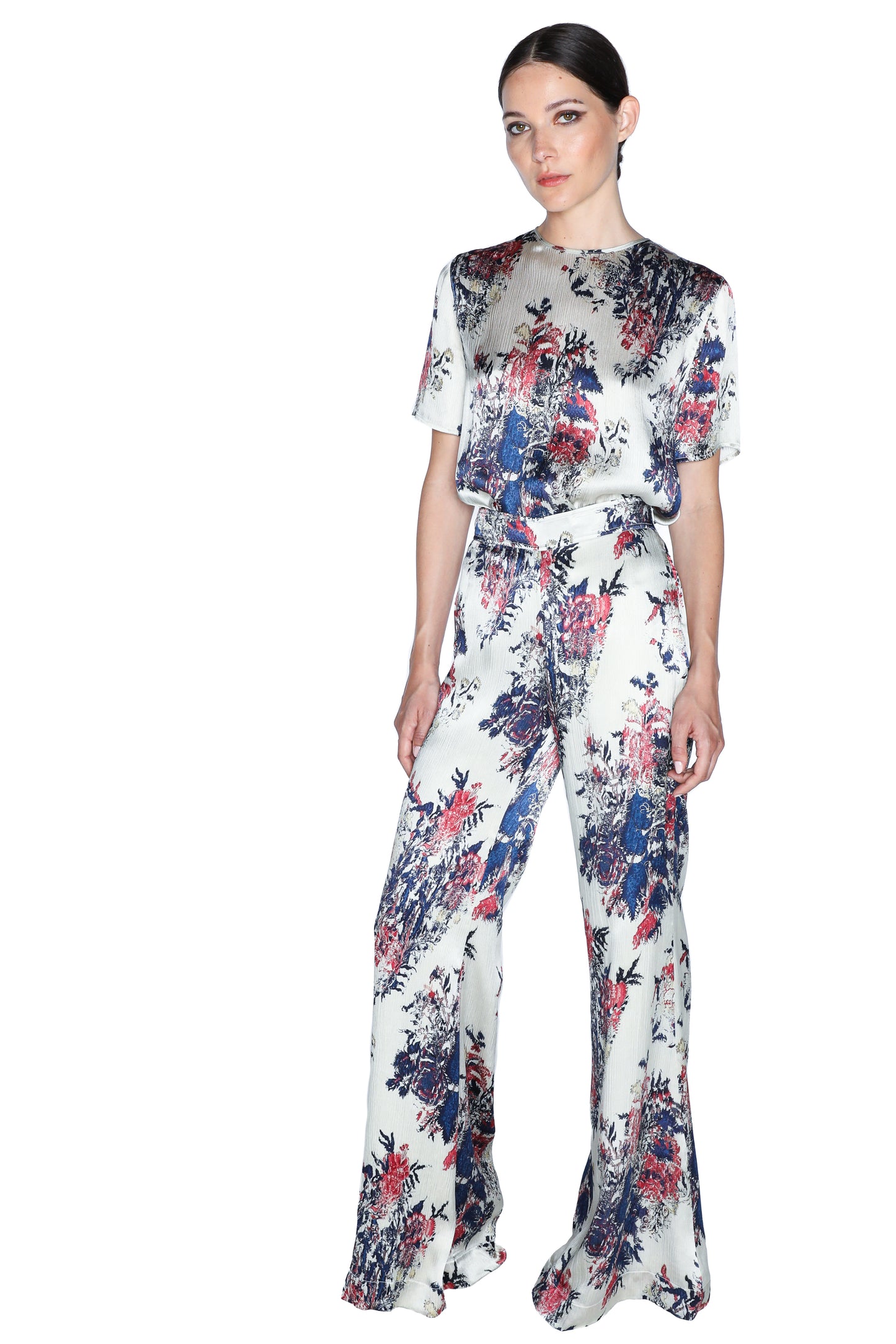 'GLITCHED FLORAL' SHORT SLEEVE BLOUSE - - Libertine