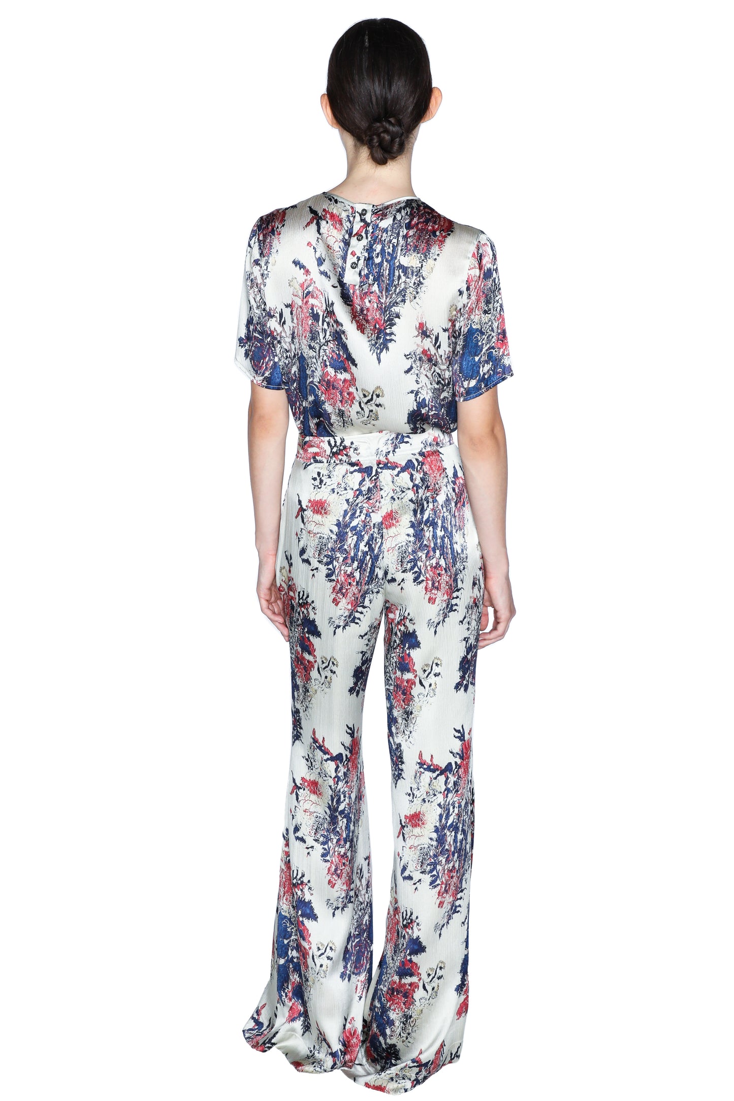 'GLITCHED FLORAL' SHORT SLEEVE BLOUSE - - Libertine