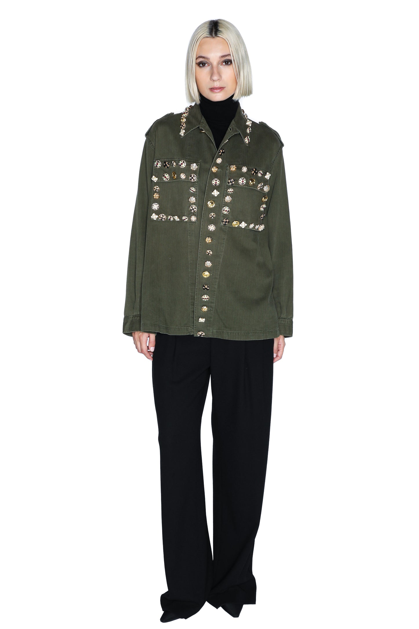 'BUTTON LUXE' VINTAGE FRENCH MILITARY JACKET - - Libertine
