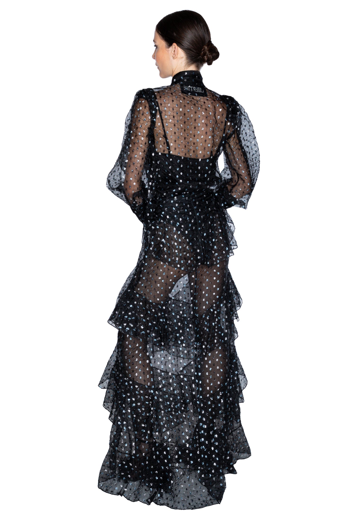 'SPARKLE DOT' LONG RUFFLE SKIRT - - Libertine